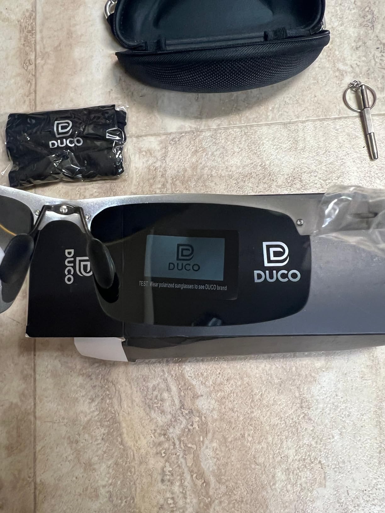 DUCO Mens Sports Polarized Sunglasses UV Protection Sunglasses for Men 8177 | Premium Al-Mg Frame-Lightweight, Anti-Slip, Wrap-Around customer photo 2