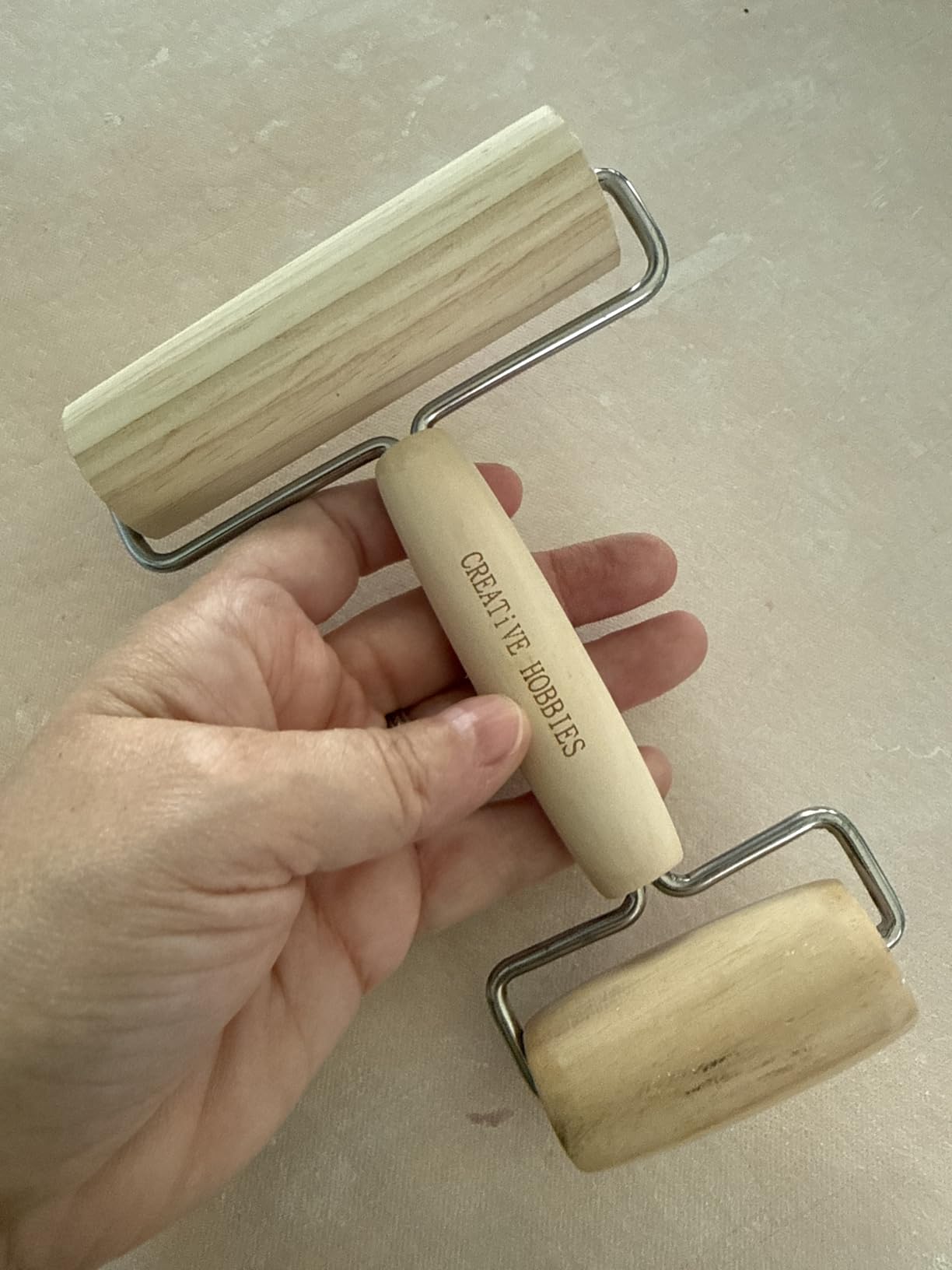 Creative Hobbies Hardwood Pony Roller - 2 in 1 Design Dual Roller Tool for Ceramic, Pottery Clay Working customer photo 1