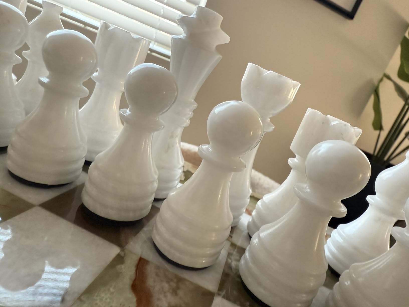 Radicaln Marble Chess Set 15 inch - Handmade Luxury Chess Board Game Adults, White & Green Onyx, Storage Box, Natural Veining, Home Decor, Elegant Gift, 32 Chess Pieces customer photo 1