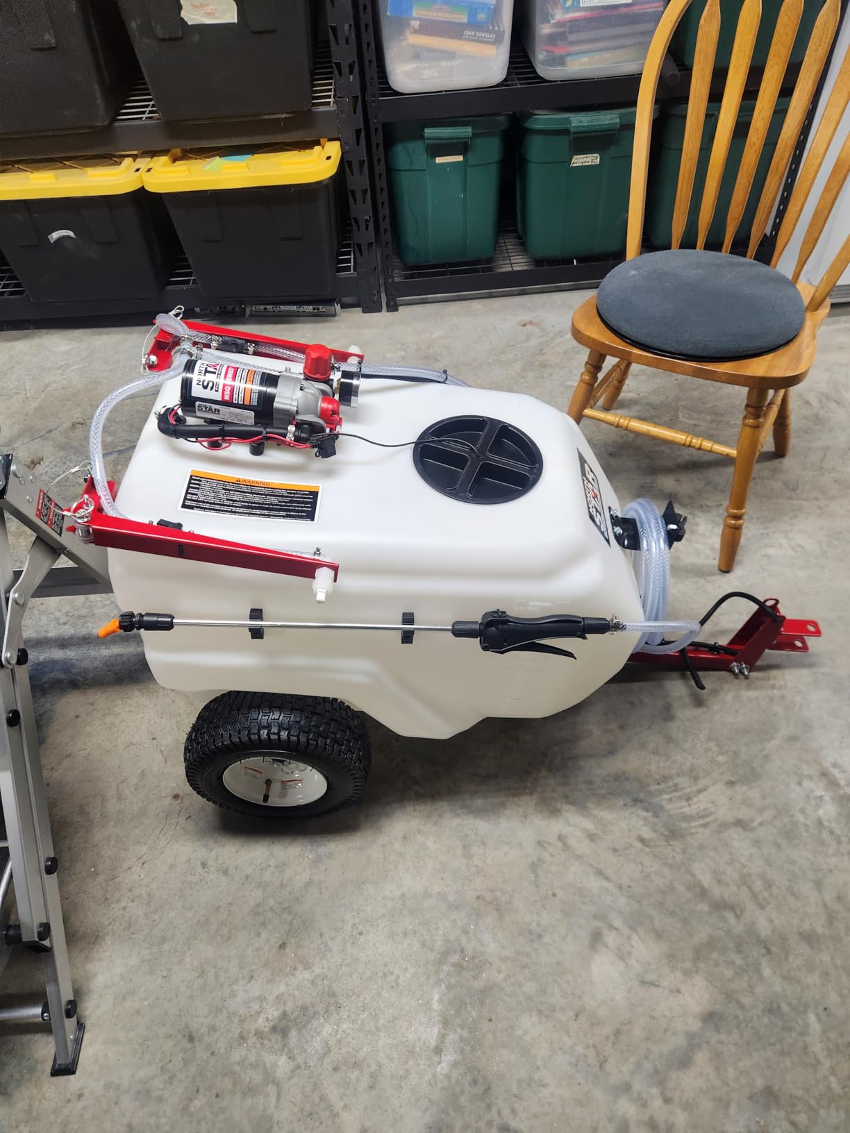 NorthStar 31-Gallon Tow-Behind Boom/Spot Sprayer, 2.2 GPM, 12V, 70 PSI - NSQ on-demand pump, Spring-loaded breakaway boom, Wide-area coverage, Targeted spot application, ATV/lawn tractor towing customer photo 1