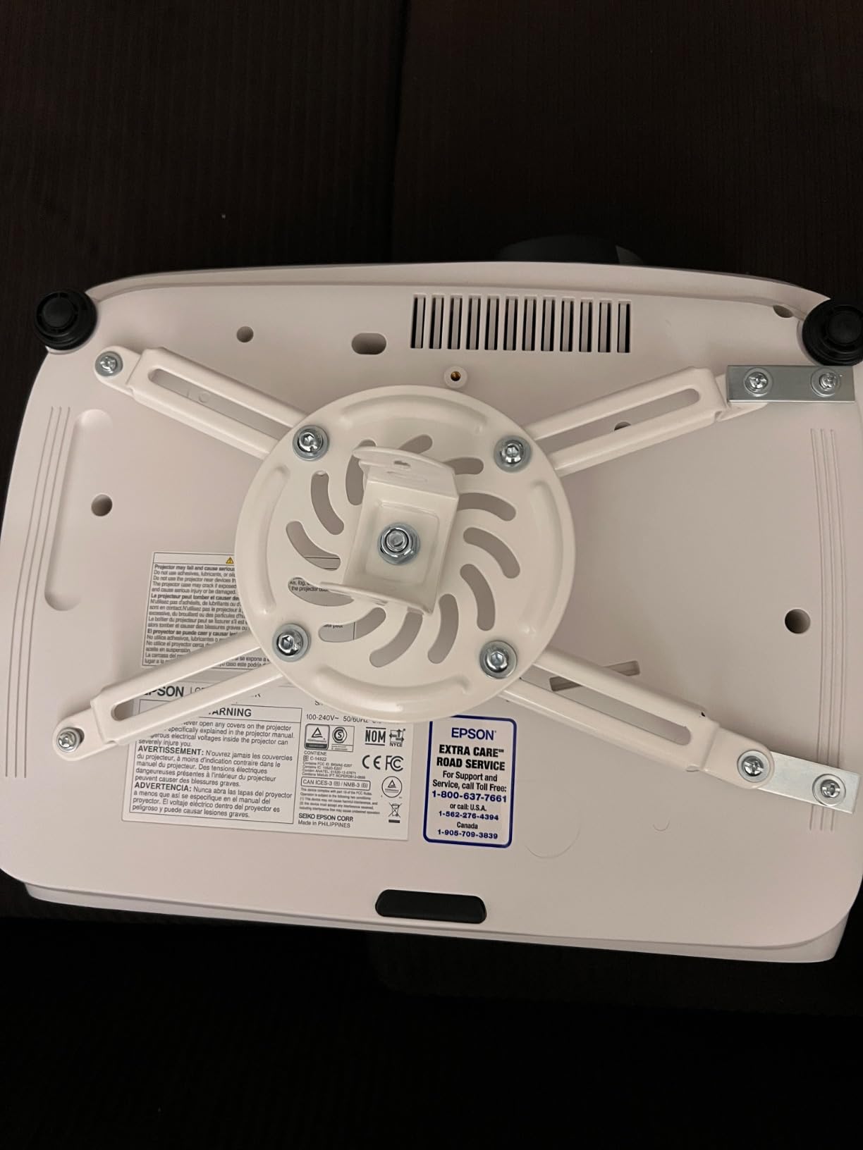 VIVO Universal Adjustable Ceiling Projector, Projection Mount Extending Arms Mounting Bracket, White, MOUNT-VP01W | Universal, Fits Regular and Mini Projectors, Projection Mount with Extending Arms, Low Profile, Holds 30 lbs customer photo 1