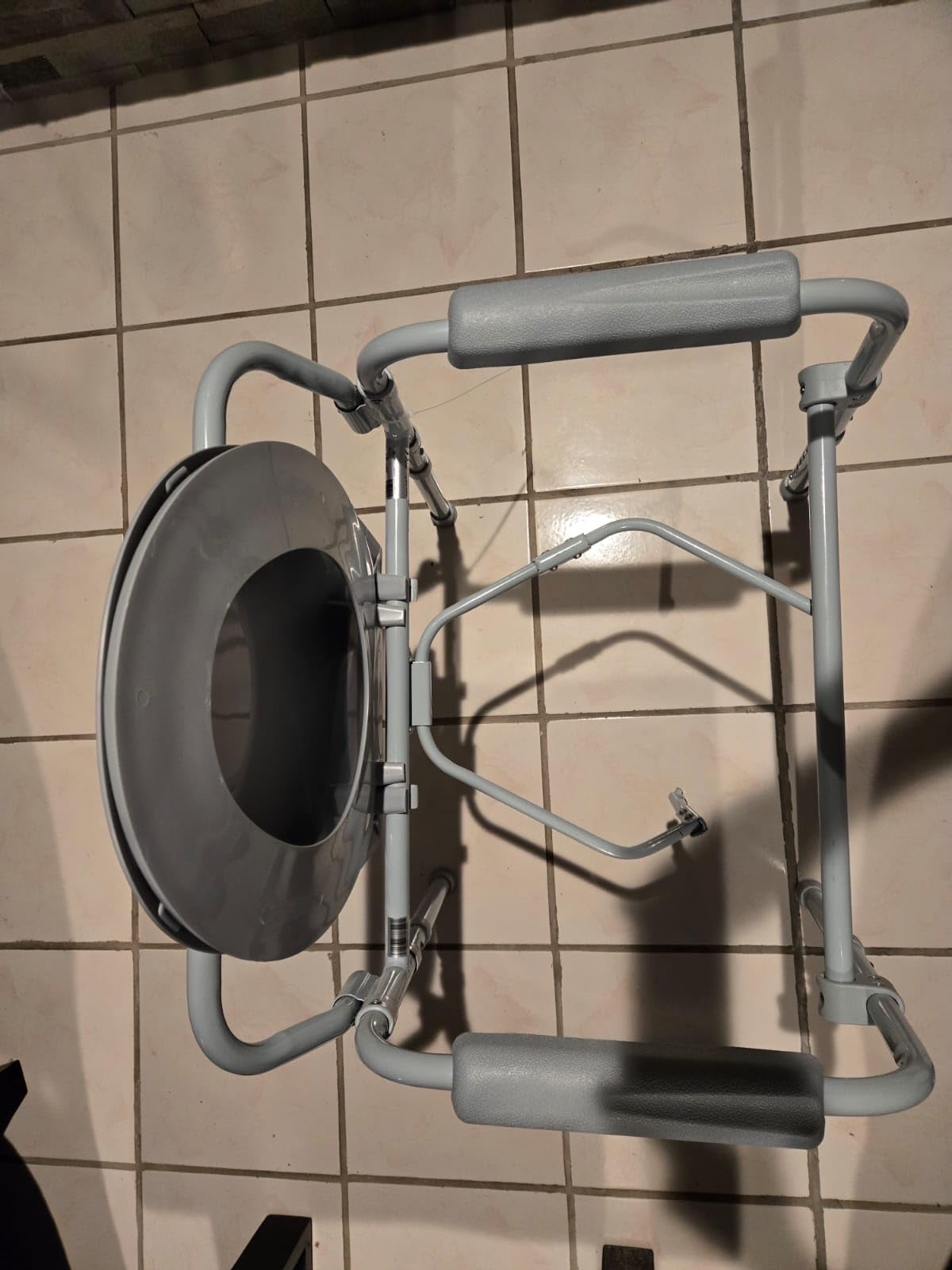 Drive Medical Folding Steel Bedside Commode Chair, 3-in-1, Gray customer photo 1