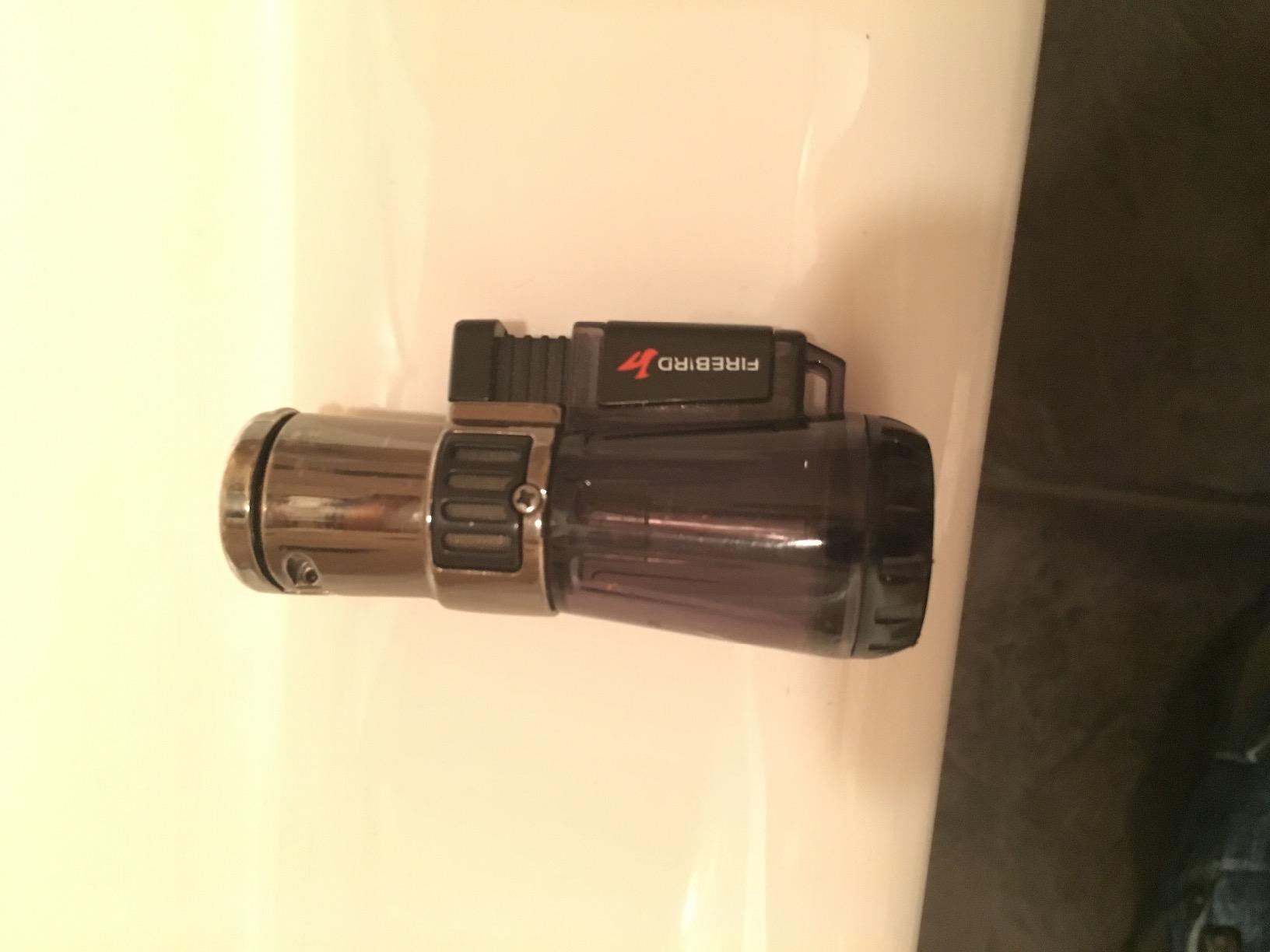 Firebird by Colibri Afterburner Triple Torch Lighter, Refillable 3 Flame Butane Torch Lighter, XL Fuel Tank, Adjustable Flame Wheel, Piezo Ignition, Ships Empty, Black customer photo 2