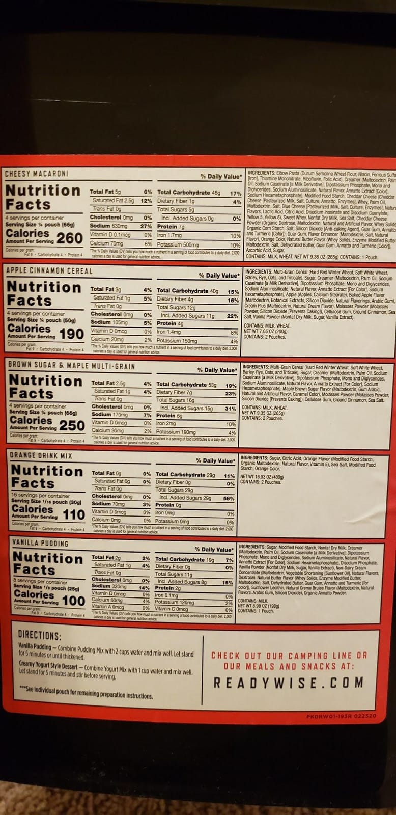 READYWISE Emergency Food Supply Survival Bucket, 132 Servings customer photo 2