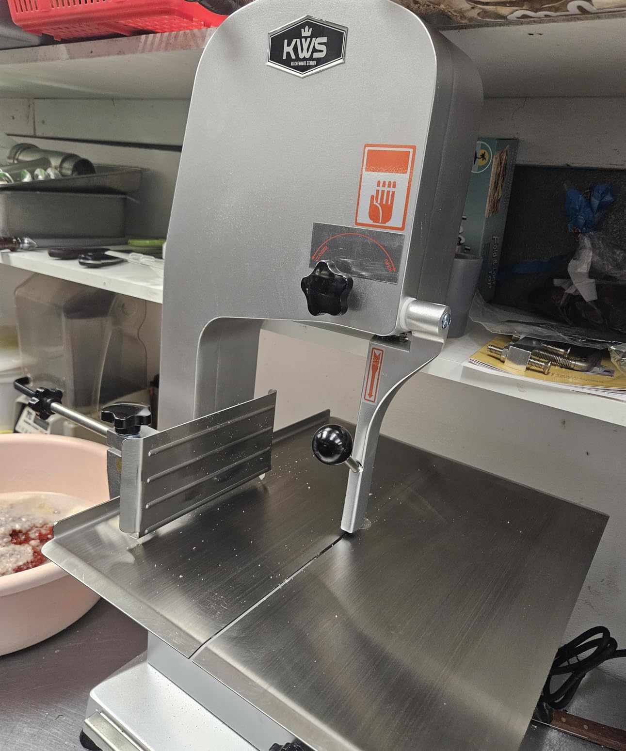 KWS KitchenWare Station B-210 Countertop Model Commercial 1900W 2.5HP Electric Meat Band Saw Bone Saw Machine/Slicer Heavy-Duty customer photo 1