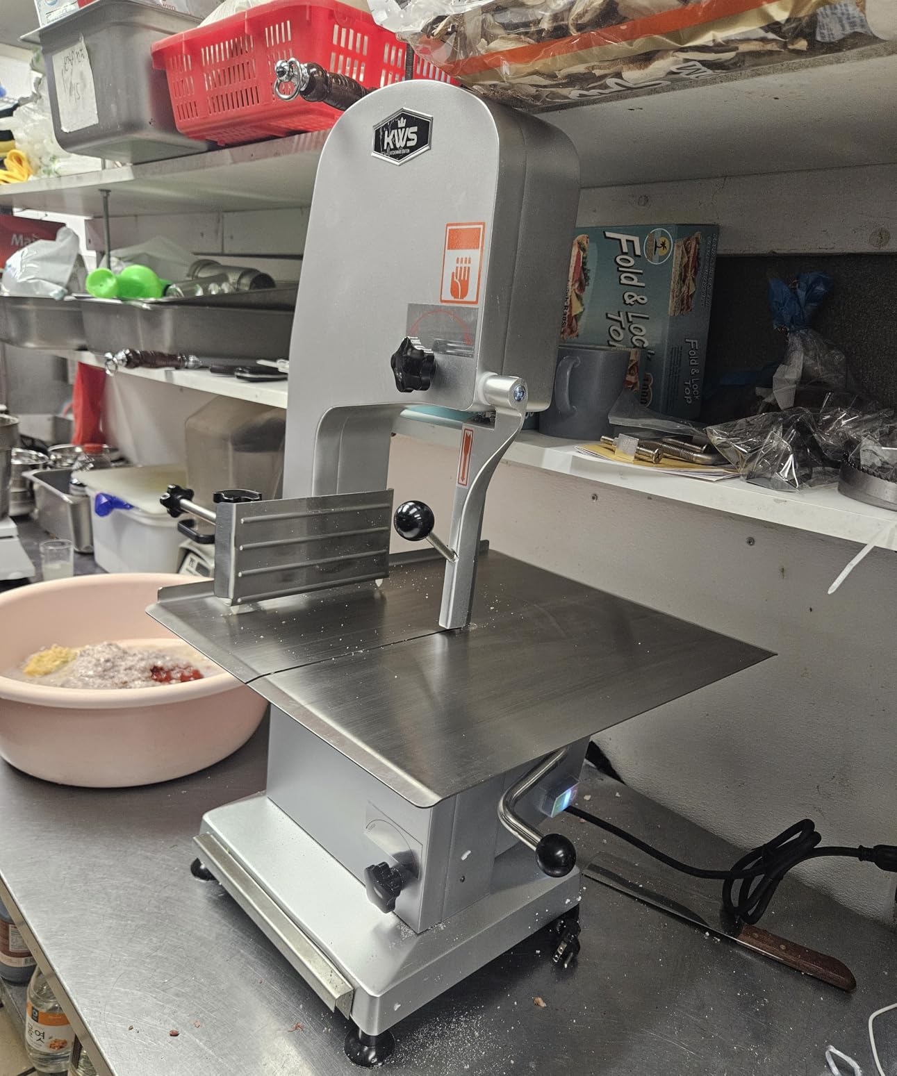 KWS KitchenWare Station B-210 Countertop Model Commercial 1900W 2.5HP Electric Meat Band Saw Bone Saw Machine/Slicer Heavy-Duty customer photo 2