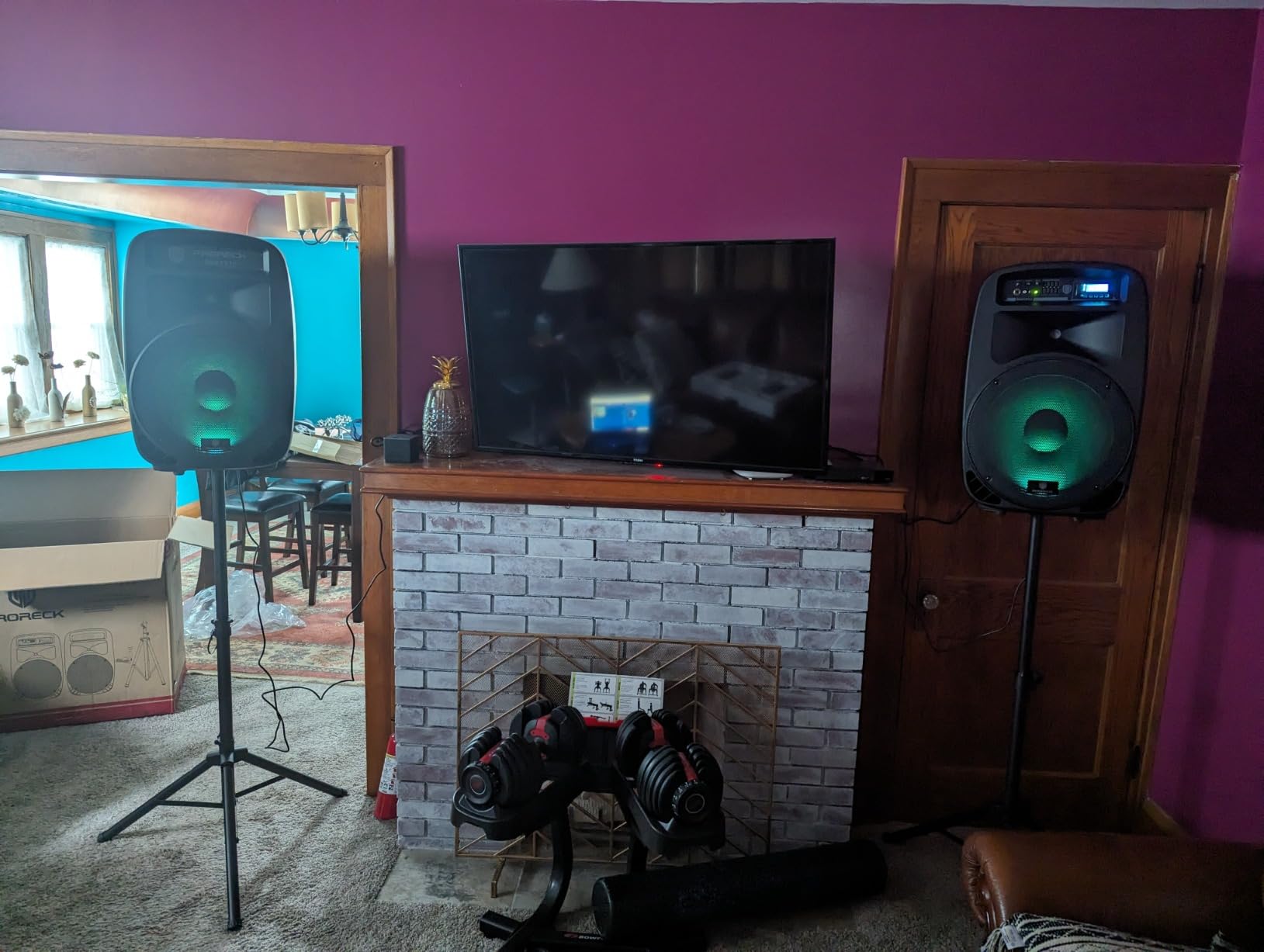 PRORECK Party 15 Portable 15-Inch 2000 Watt 2-Way Powered PA Speaker System Combo Set with Bluetooth/USB/SD Card/FM/Remote Control/LED Light for Indoor, Outdoor DJ Parties, Karaoke customer photo 2