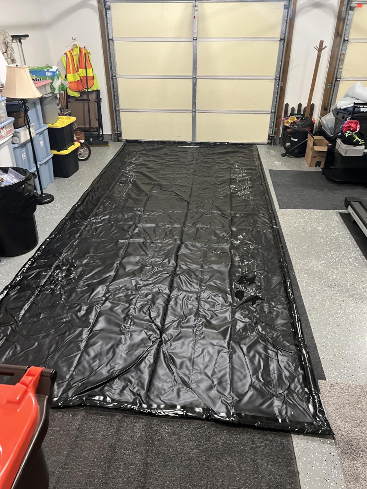AutoFloorGuard Garage Containment Mat for SUVs & Trucks, 8.5 Ft x 20 Ft | Water-Tight Welded Seams, Raised Perimeter Edge, Holds 64 Gallons, Catches Snow, Ice & Mud, Includes Telescoping Squeegee customer photo 1