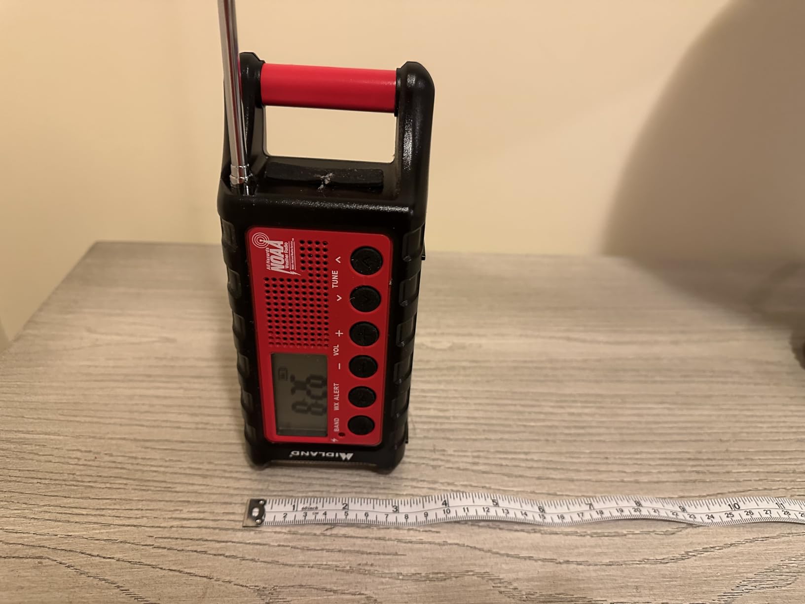 Midland - ER310, Emergency Crank Weather AM/FM Radio - Multiple Power Sources, SOS Emergency Flashlight, Ultrasonic Dog Whistle, & NOAA Weather Scan + Alert (Red/Black) customer photo 1