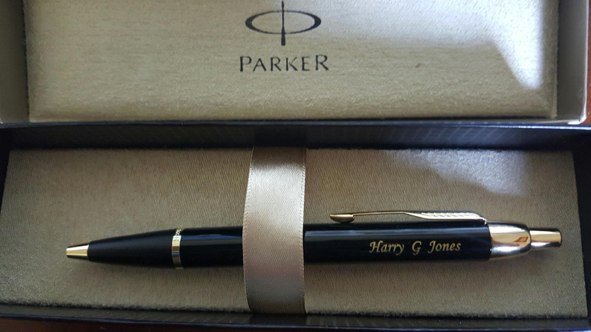 Parker IM Personalized Ballpoint Pen in Black Lacquer with Gold Trim | Engraved Pen for Birthdays, New Job Celebrations, Graduation customer photo 2