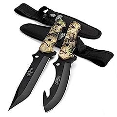 Mossy Oak Fixed Blade Hunting Knife Set - 2 Piece, Full Tang Straight Edge and Gut Hook Blades Game Processing Knife Set with Sheath customer photo 1