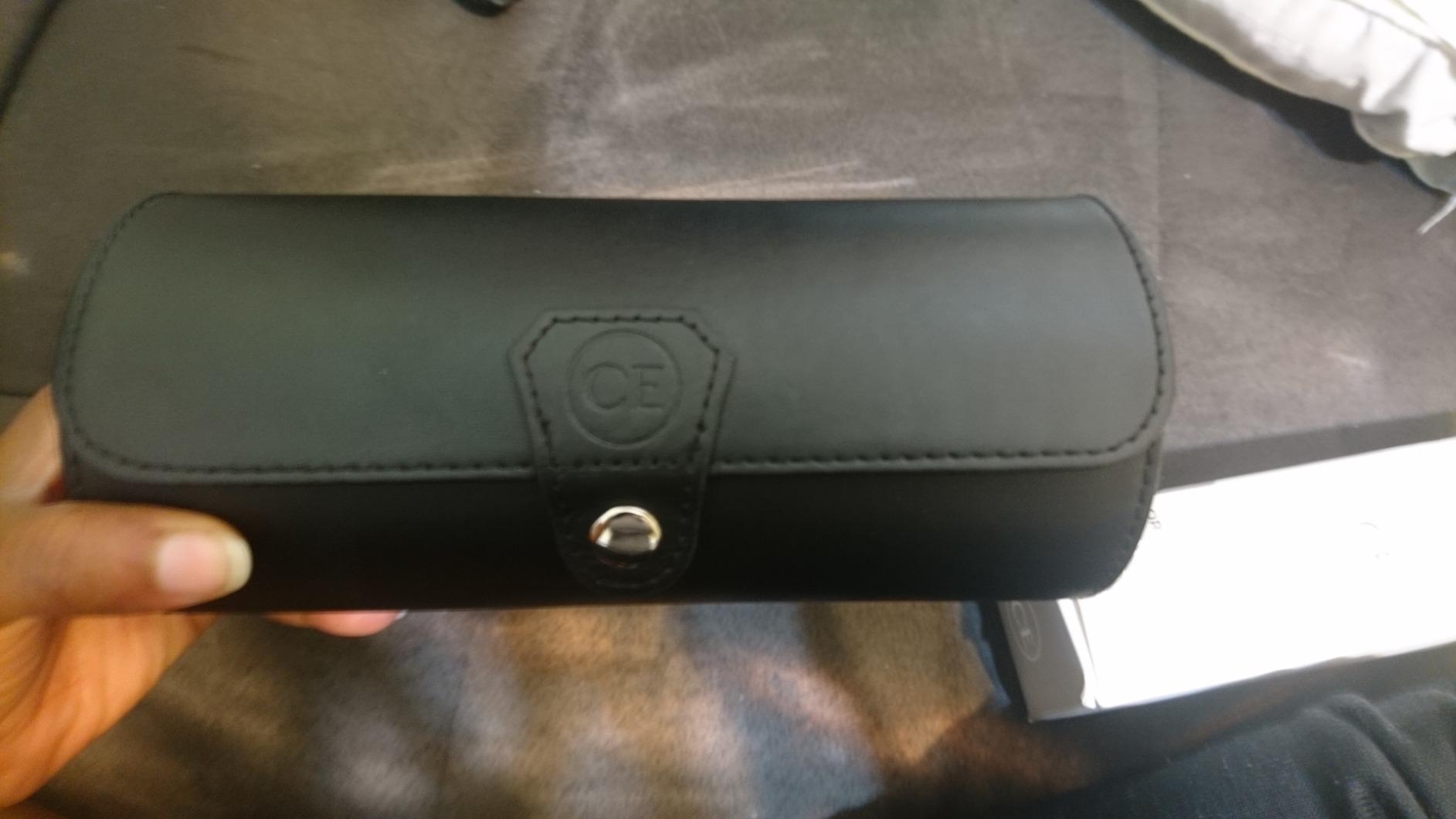 CASE ELEGANCE 3-Watch Travel Case Roll Organizer - Black | Vegan faux leather, for men, watch display case customer photo 2
