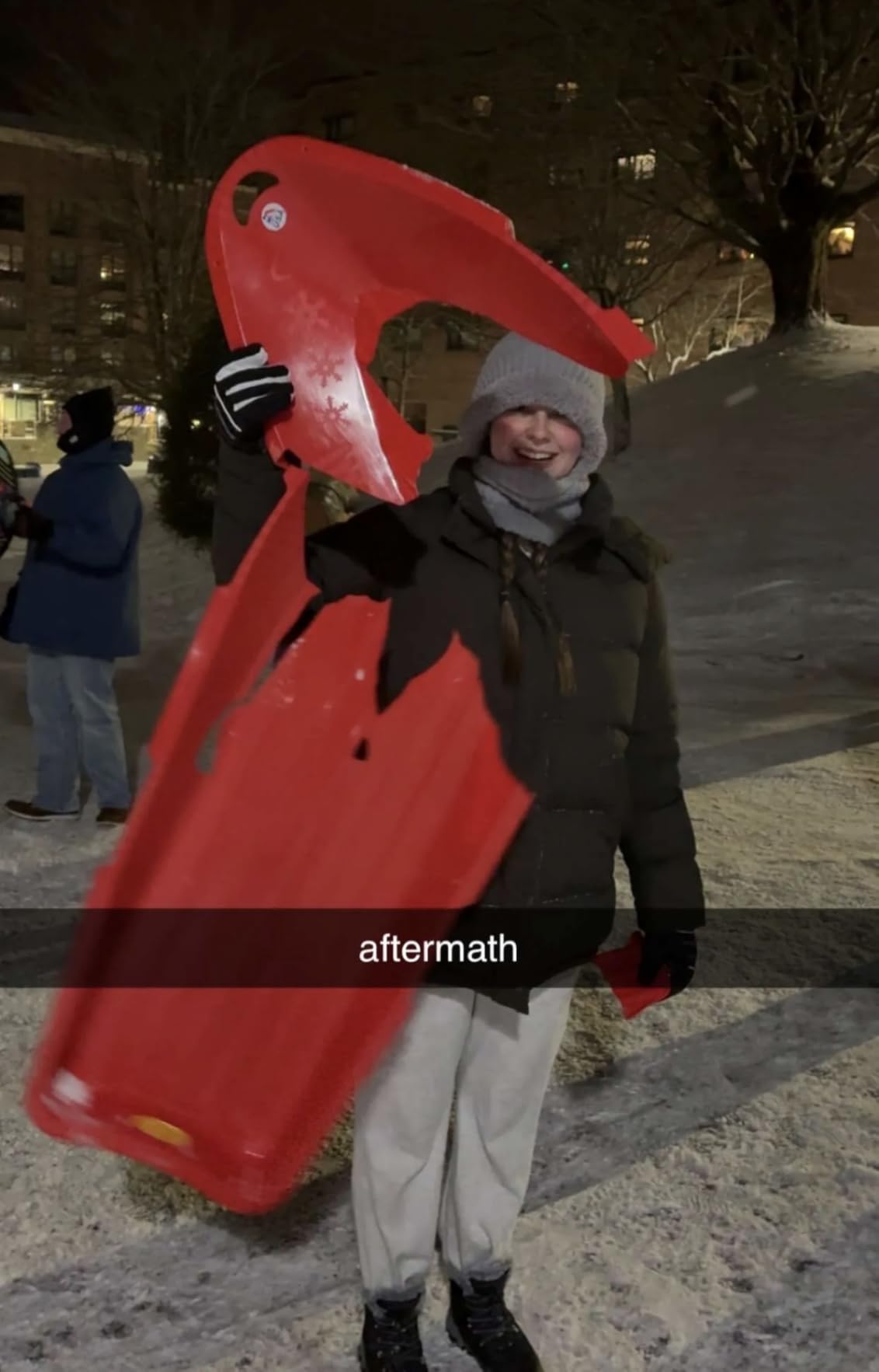 ESP 48 inch Sno Cruiser Toboggan - Two-Rider Sled - Tough Polyresin, Diamond-Polished Bottom - Red customer photo 1