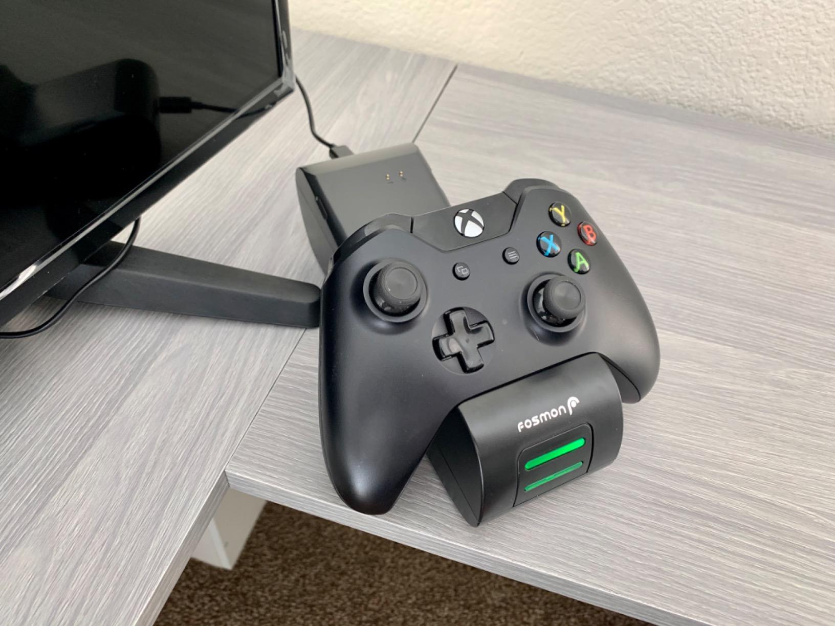Fosmon Fast Charging for Xbox Controller Charger Station Dock, Black | Dual High-Speed Charging Dock Base with Two 5280mWh Rechargeable Battery Packs and 4 Covers for Xbox Series X, S, One, Elite customer photo 2
