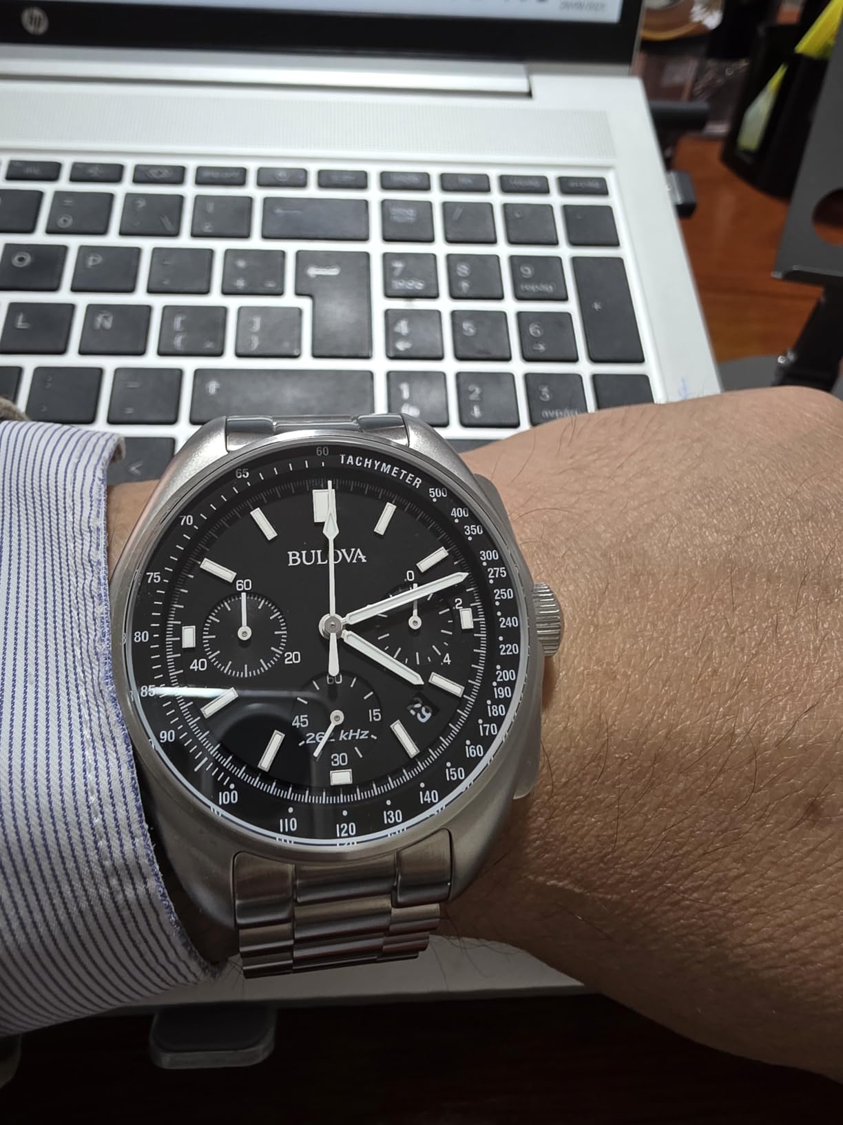 Men's Archive Series Lunar Pilot 6-Hand Chronograph High Performance Quartz Stainless Steel, Sapphire Crystal Style: 96B258 customer photo 1