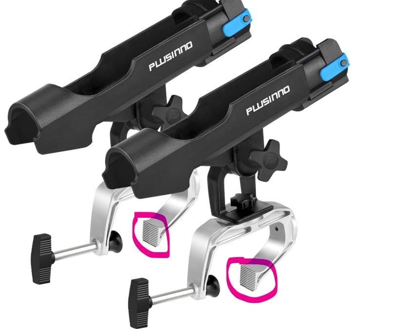 PLUSINNO Rod Holders for Fishing Boat Adjustable Pole Rod Holder, Universal Fit Most Fishing Rod, Large Clamp Opening 360 Degrees customer photo 2