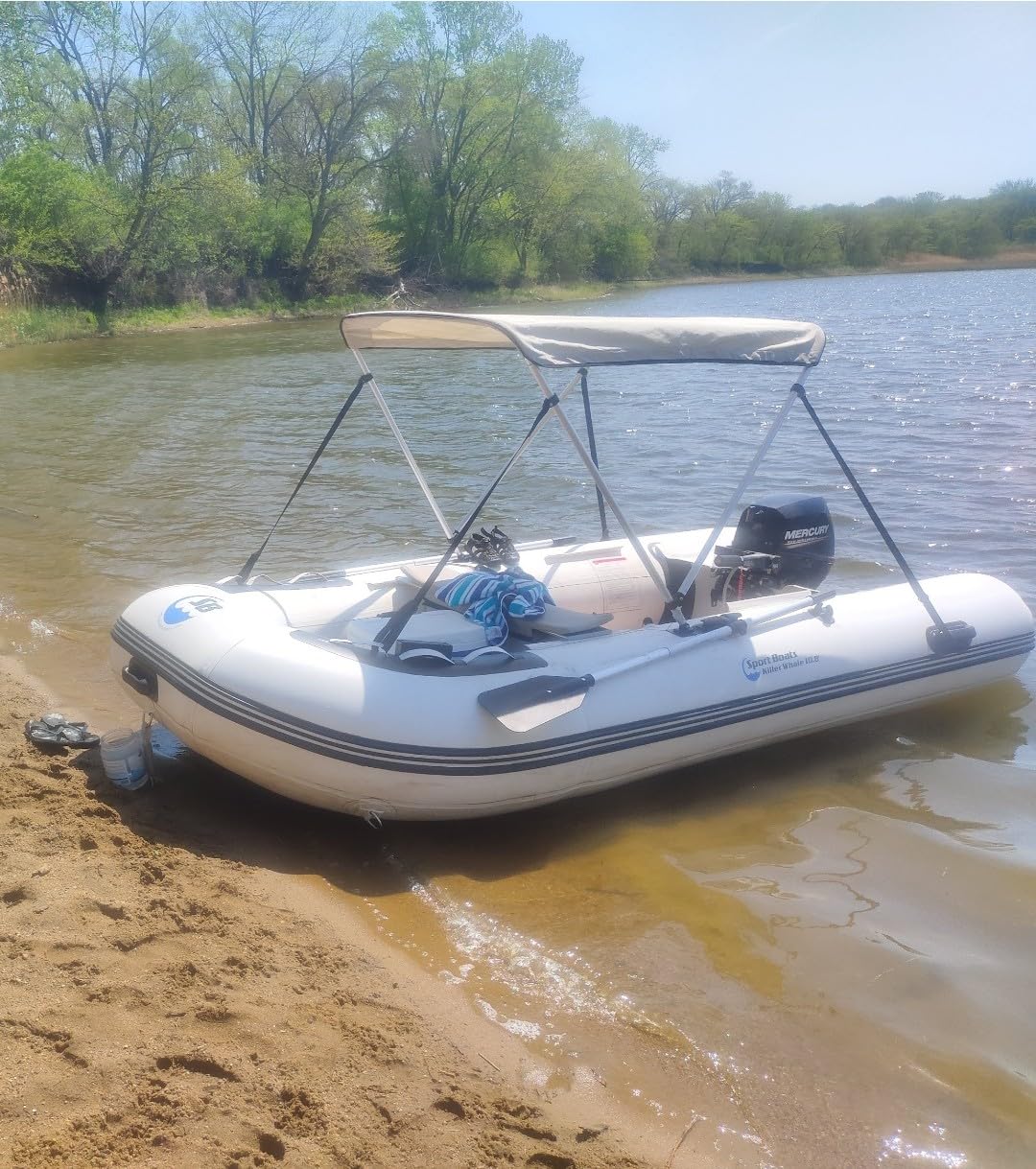 Killer Whale 10.8' Inflatable Dinghy | Aluminum Floor Dinghy with Durable Heat-Welded PVC | 5 Person Inflatable Dinghy | 15HP Motor Ready customer photo 1