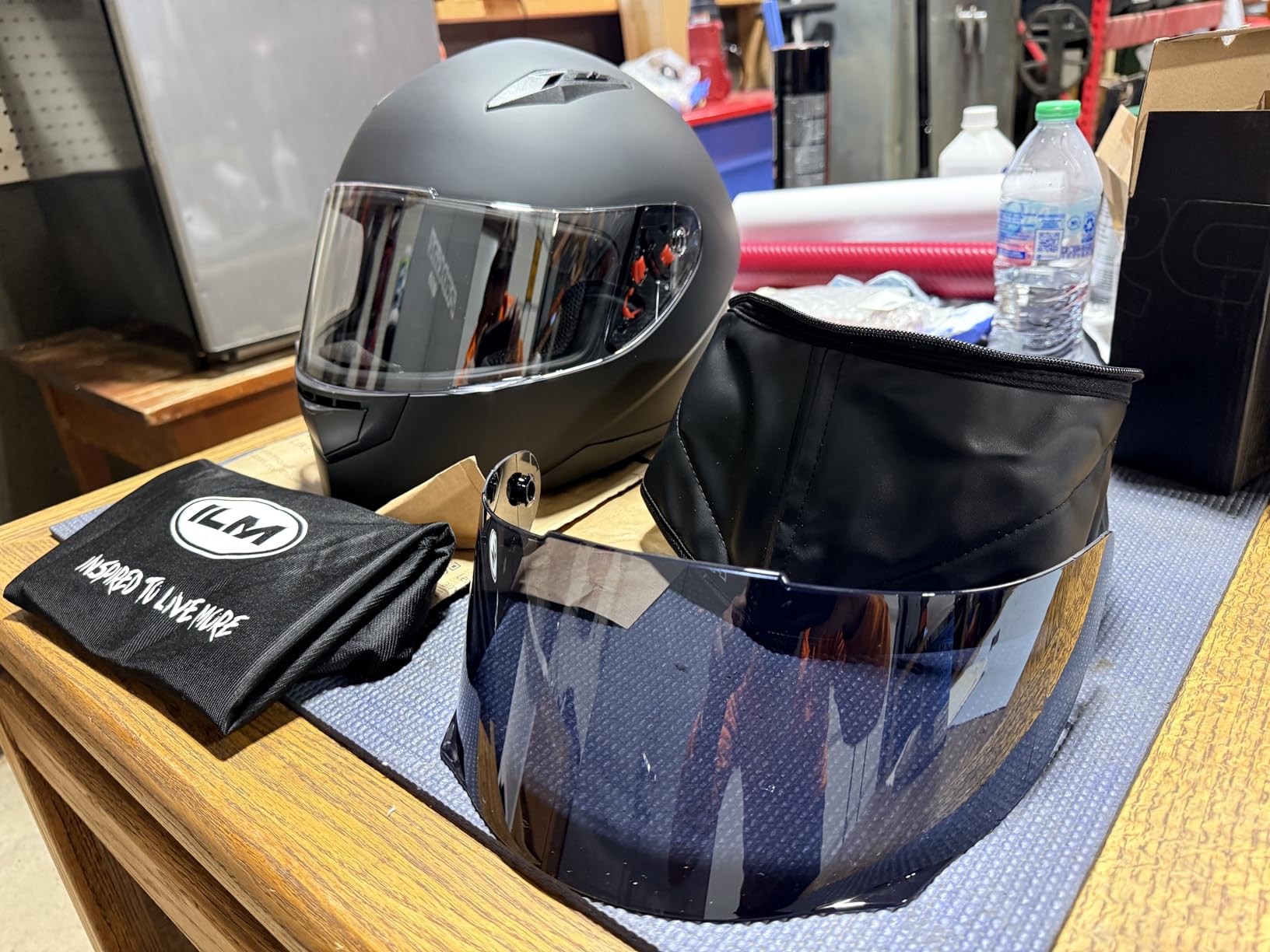 ILM Full Face Motorcycle Helmets for Adult Men and Women DOT Model ILM-313 | Include Clear and Tinted Visors Plus Storage Bag, Removable Winter Neck Scarf, All-Season Ventilation, Street Bike/Motorbike customer photo 2