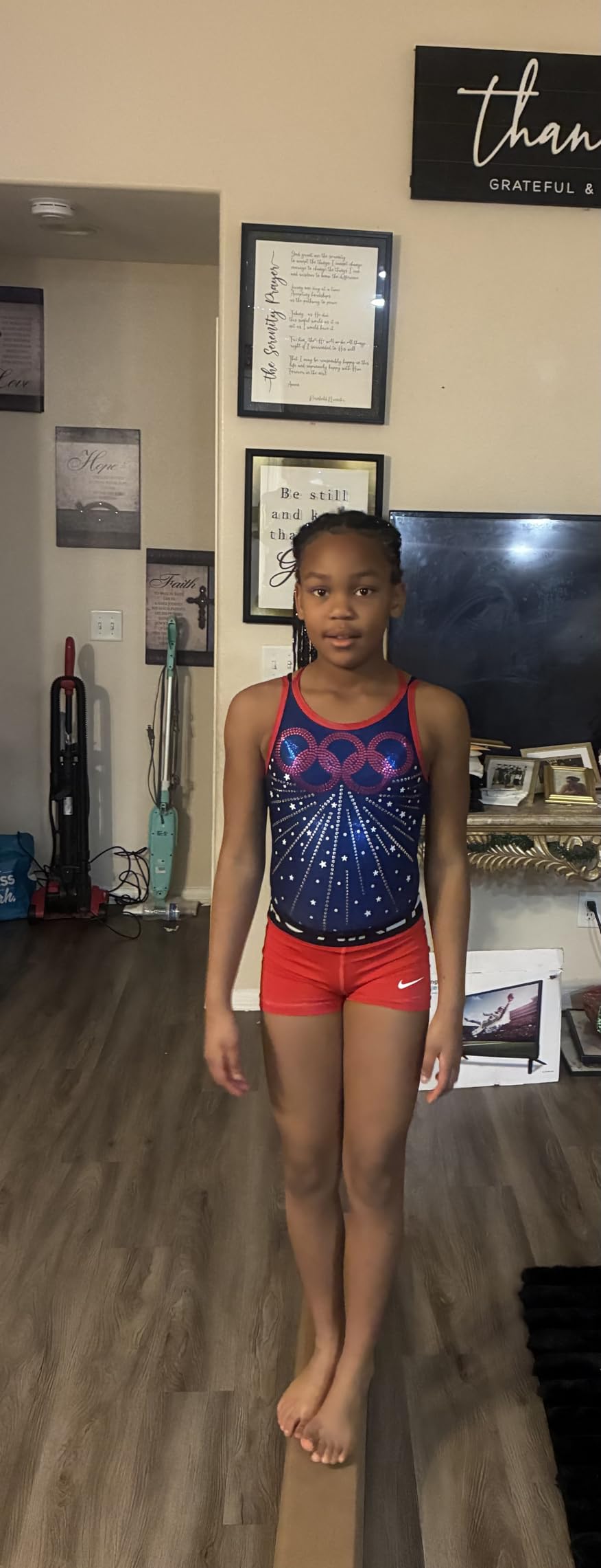 Tumbl Trak 8 Foot Addie Gymnastics Training Suede Balance Beam, High and Low Beam Gymnastics for Home, Non Slip Base, Competition Feel customer photo 1