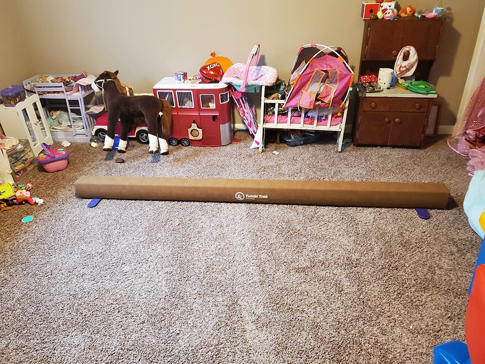 Tumbl Trak 8 Foot Addie Gymnastics Training Suede Balance Beam, High and Low Beam Gymnastics for Home, Non Slip Base, Competition Feel customer photo 2