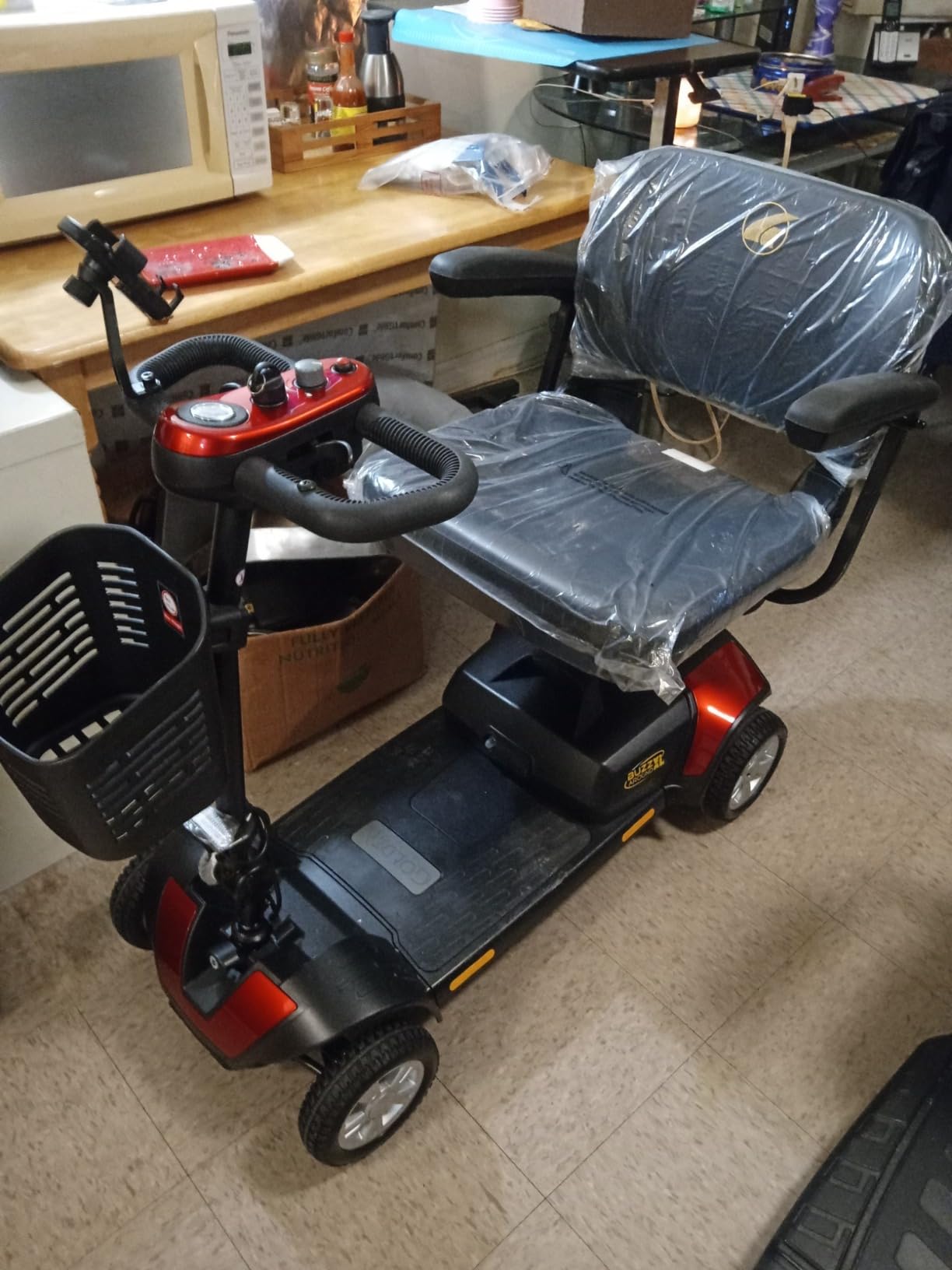 Golden Technologies BUZZAROUND EX Extreme 4-Wheel Heavy Duty Long Range Travel Mobility Scooter - Blue, Red - 18 Miles Range - 350 lbs Weight Capacity customer photo 2