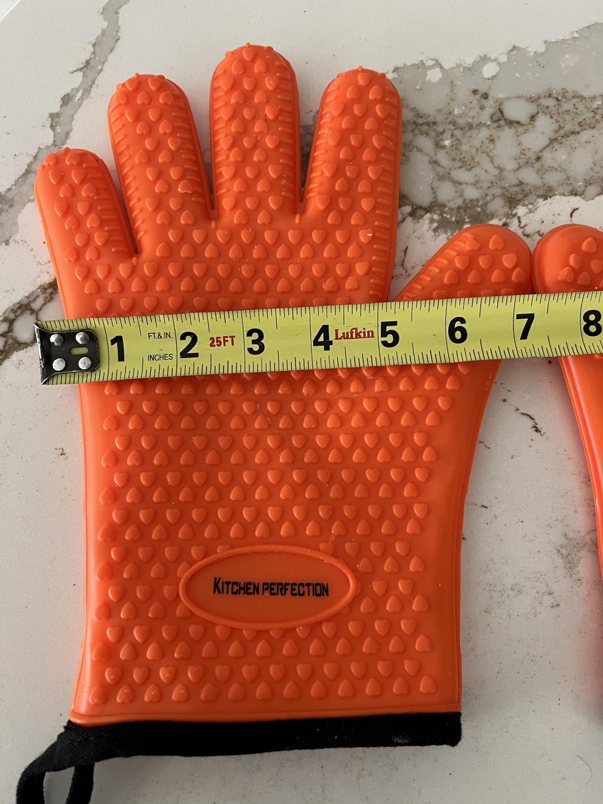 KITCHEN PERFECTION Smoker BBQ Grill Gloves - High Heat Resistant Oven Mitts | Waterproof Silicone, 5-Finger Design For A Better Grip, for Pitmasters, Meat Smoking, Grilling customer photo 2