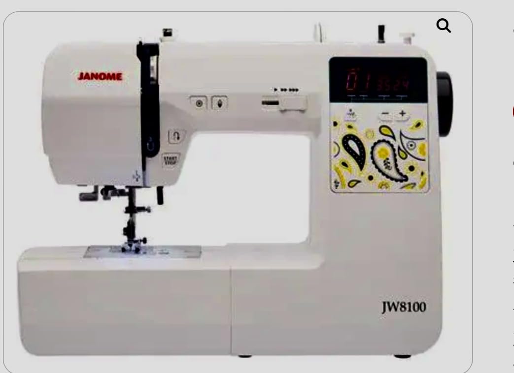 Janome JW8100 Fully-Featured Computerized Sewing Machine with 100 Stitches, 7 Buttonholes, Hard Cover, Extension Table and 22 Accessories customer photo 1