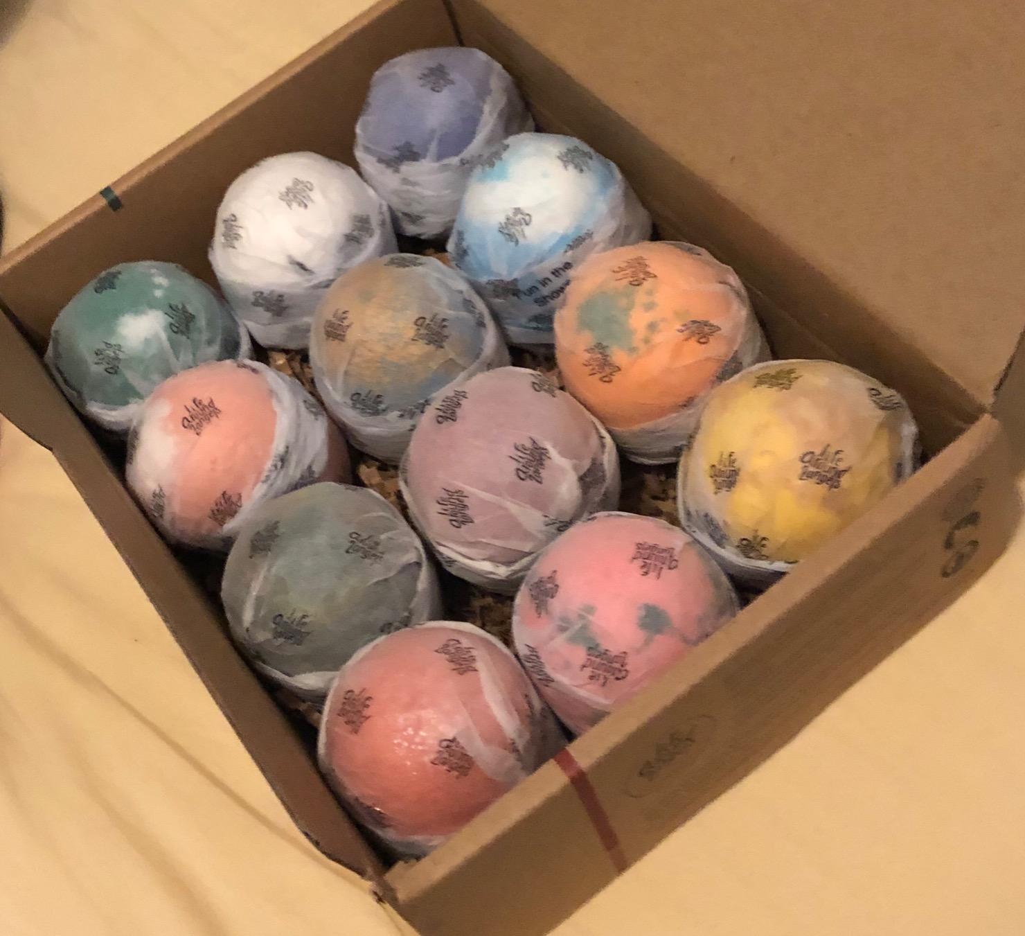 LifeAround2Angels Bath Bombs Gift Set 12 USA made Fizzies, Shea & Coco Butter Dry Skin Moisturize, Perfect for Bubble Spa Bath. Handmade Birthday Mothers day Gifts idea For Her/Him, wife, girlfriend customer photo 1