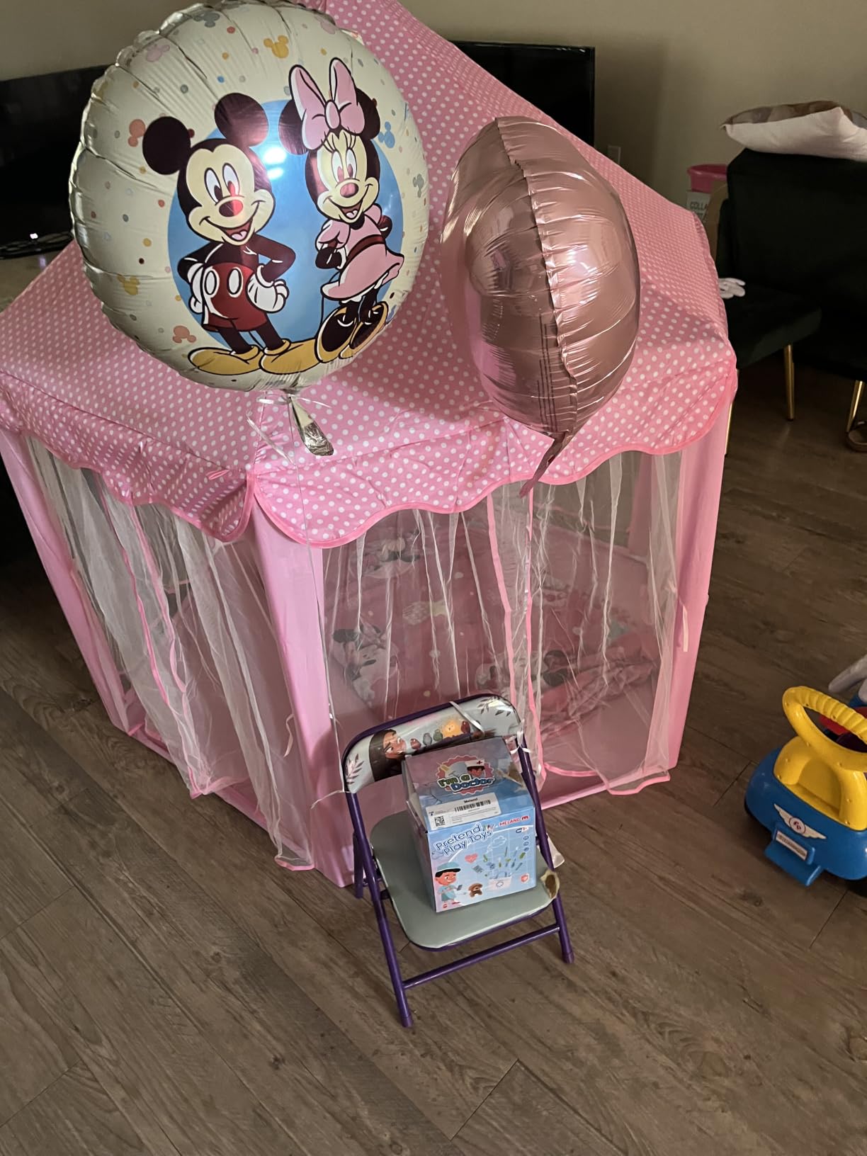 Monobeach Princess Tent Girls Large Playhouse Kids Castle Play Tent with Star Lights Toy for Children Indoor and Outdoor Games, 55'' x 53'' (DxH) customer photo 1