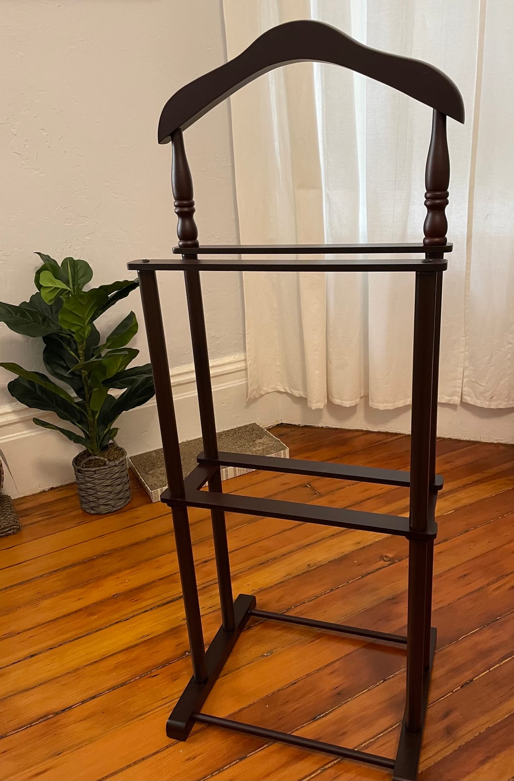 Proman Products Sakura Twin Valet with Wooden Hanger, Trouser Bar & Tie Bar, Walnut customer photo 1