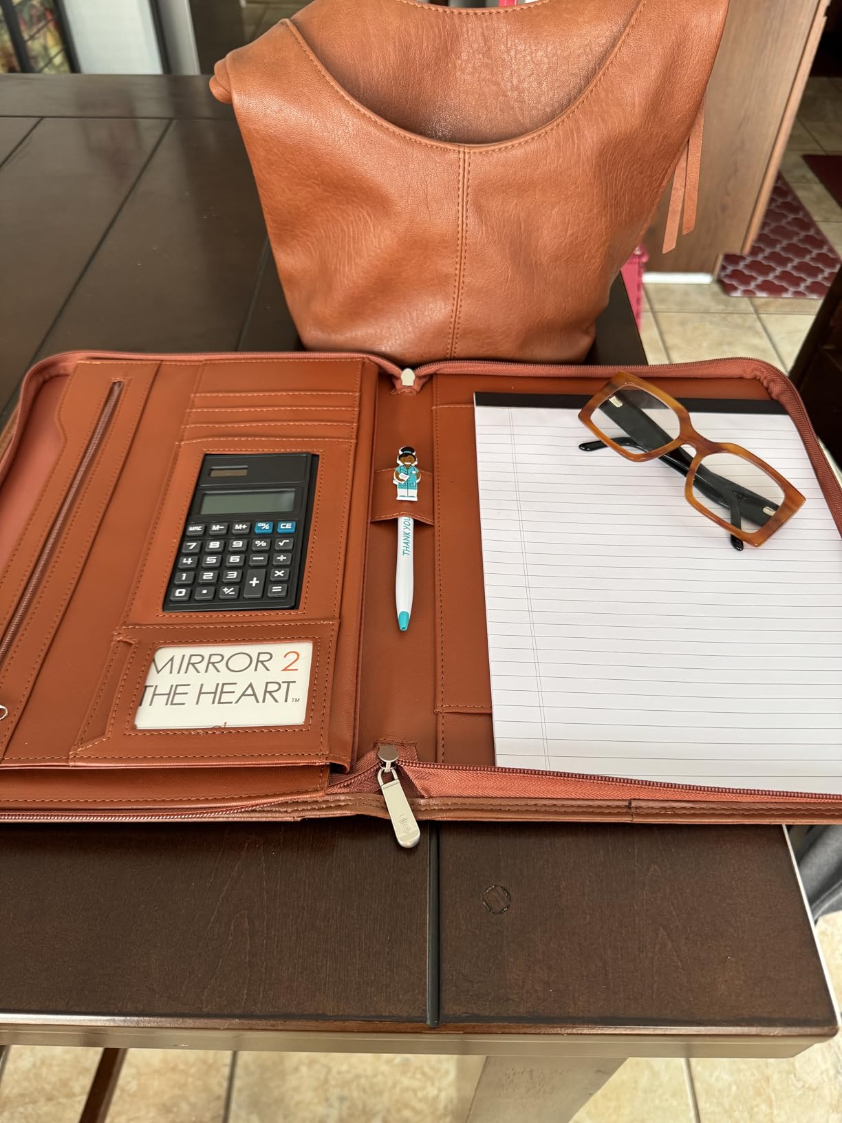 Cossini Black Superior Vegan Leather Business Portfolio with Zipper - Padfolio All-in-One. Smartest Protective 10.1 Inch Tablet Sleeve, Presentation Slot, Solar Calculator, Card Storage, Writing Pad customer photo 2