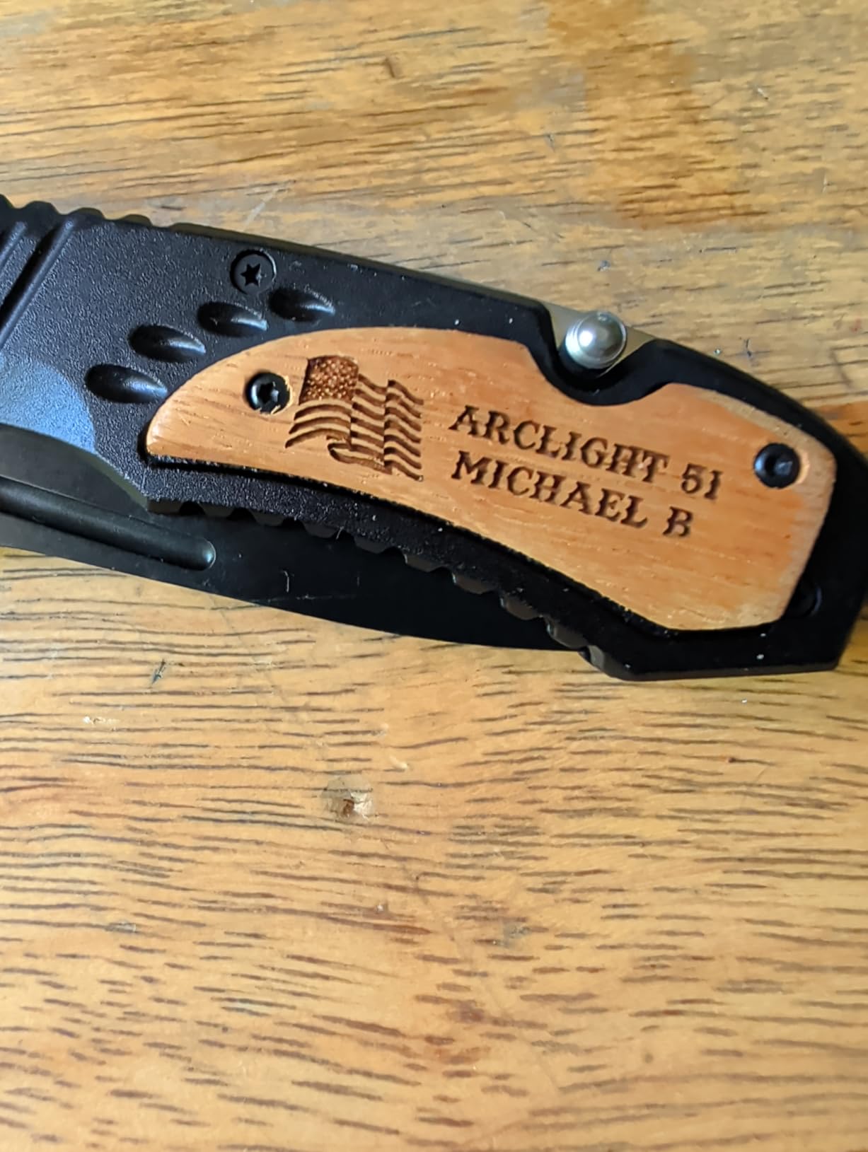 Palmetto Wood Shop Custom Engraved Pocket Knife for Men, Camping & Hunting customer photo 1