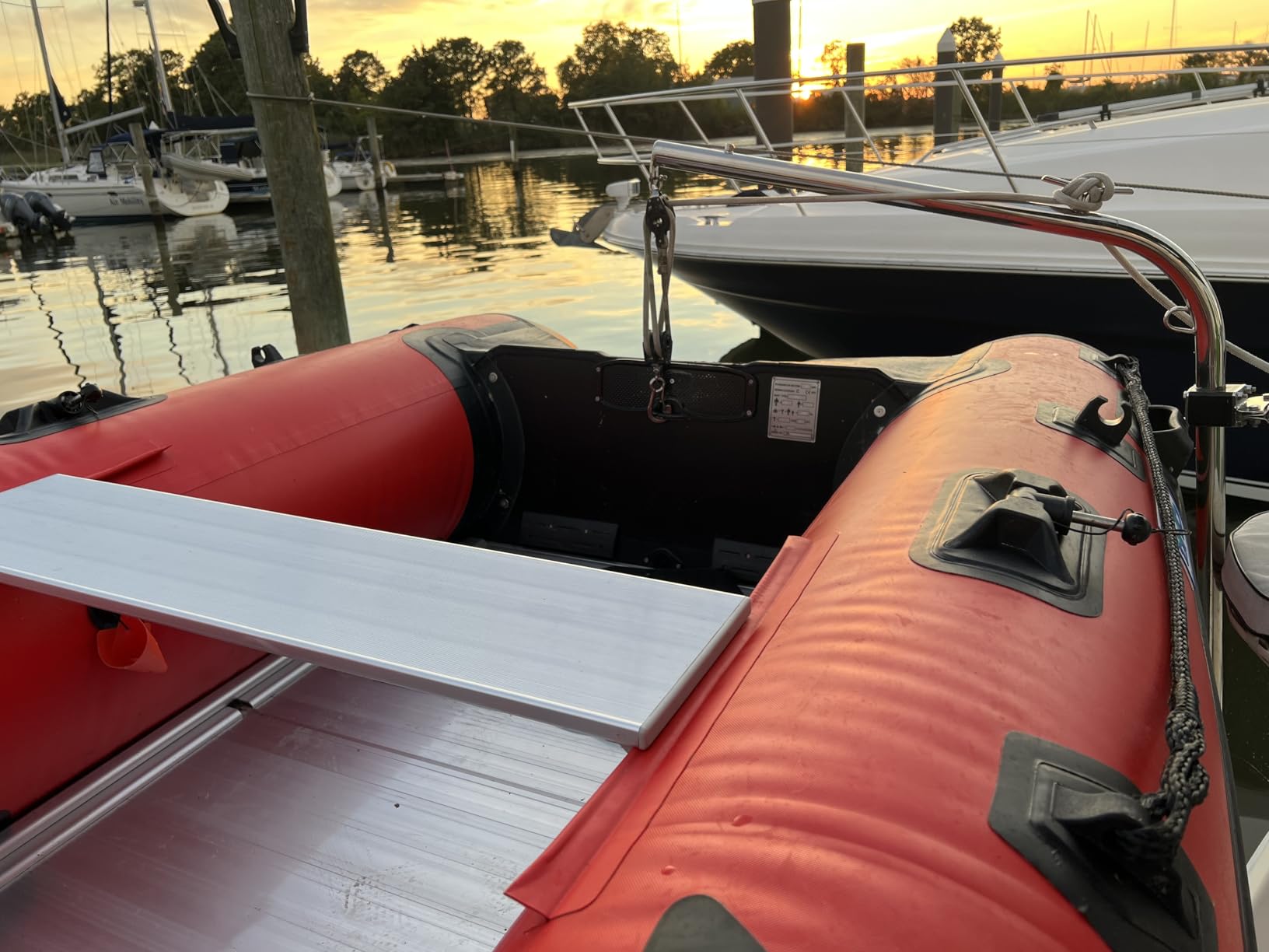 BRIS 8.8ft Inflatable Boat Dinghy Tender Fishing Pontoon Boat with Aluminum Floor customer photo 1
