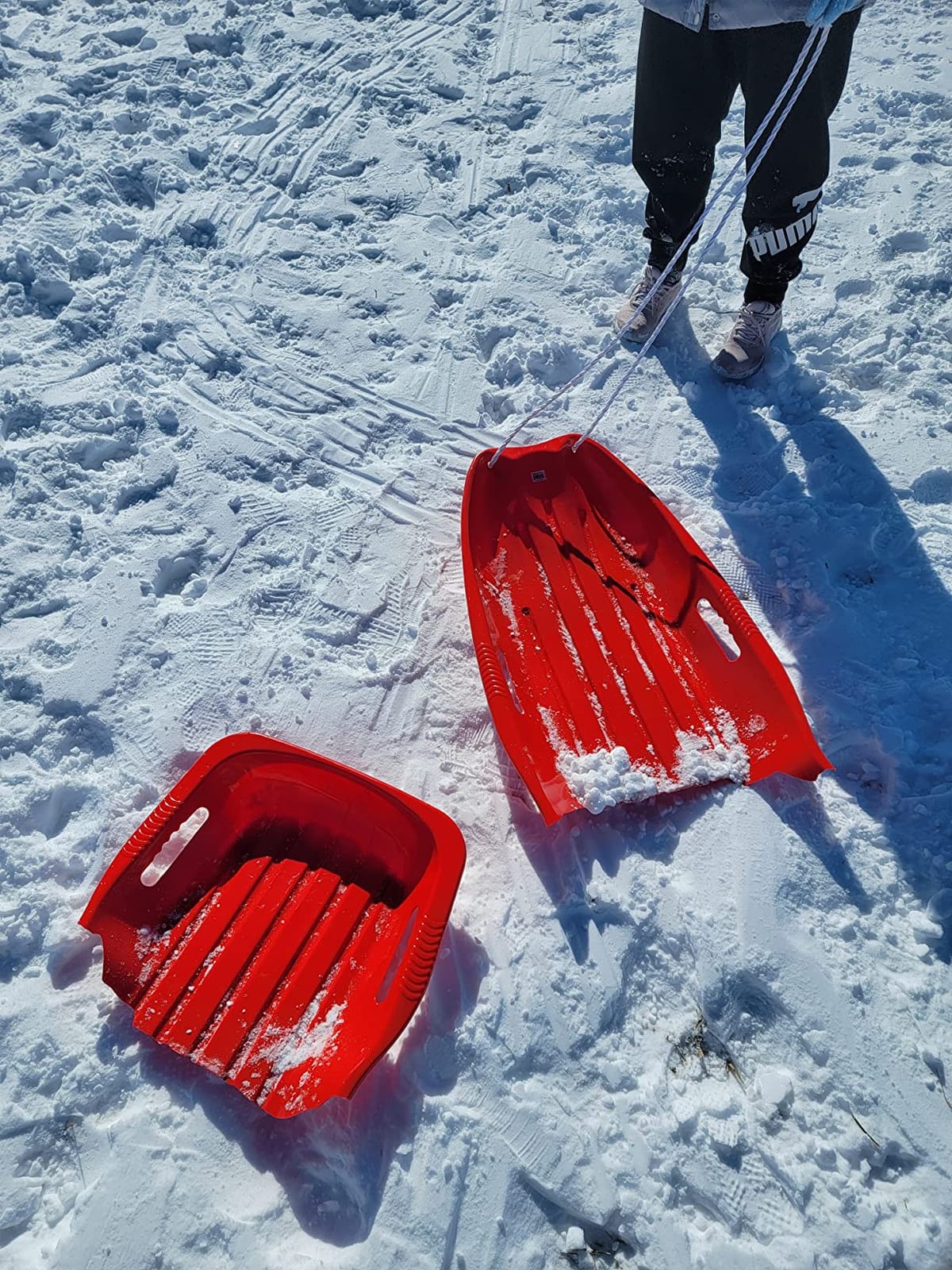 Slippery Racer Downhill Xtreme Flexible Adults and Kids Plastic Toboggan Snow Sled for up to 2 Riders with Pull Rope and Handles customer photo 2