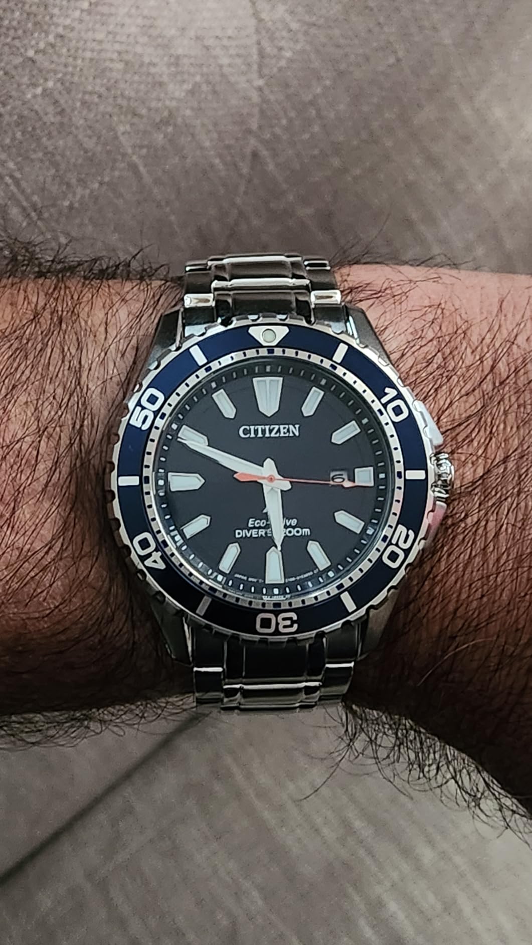 Citizen Men's Promaster Sea Eco-Drive Stainless Steel Watch, 3-Hand Date, One-Way Rotating Bezel, ISO Compliant, Luminous Hands and Markers customer photo 1