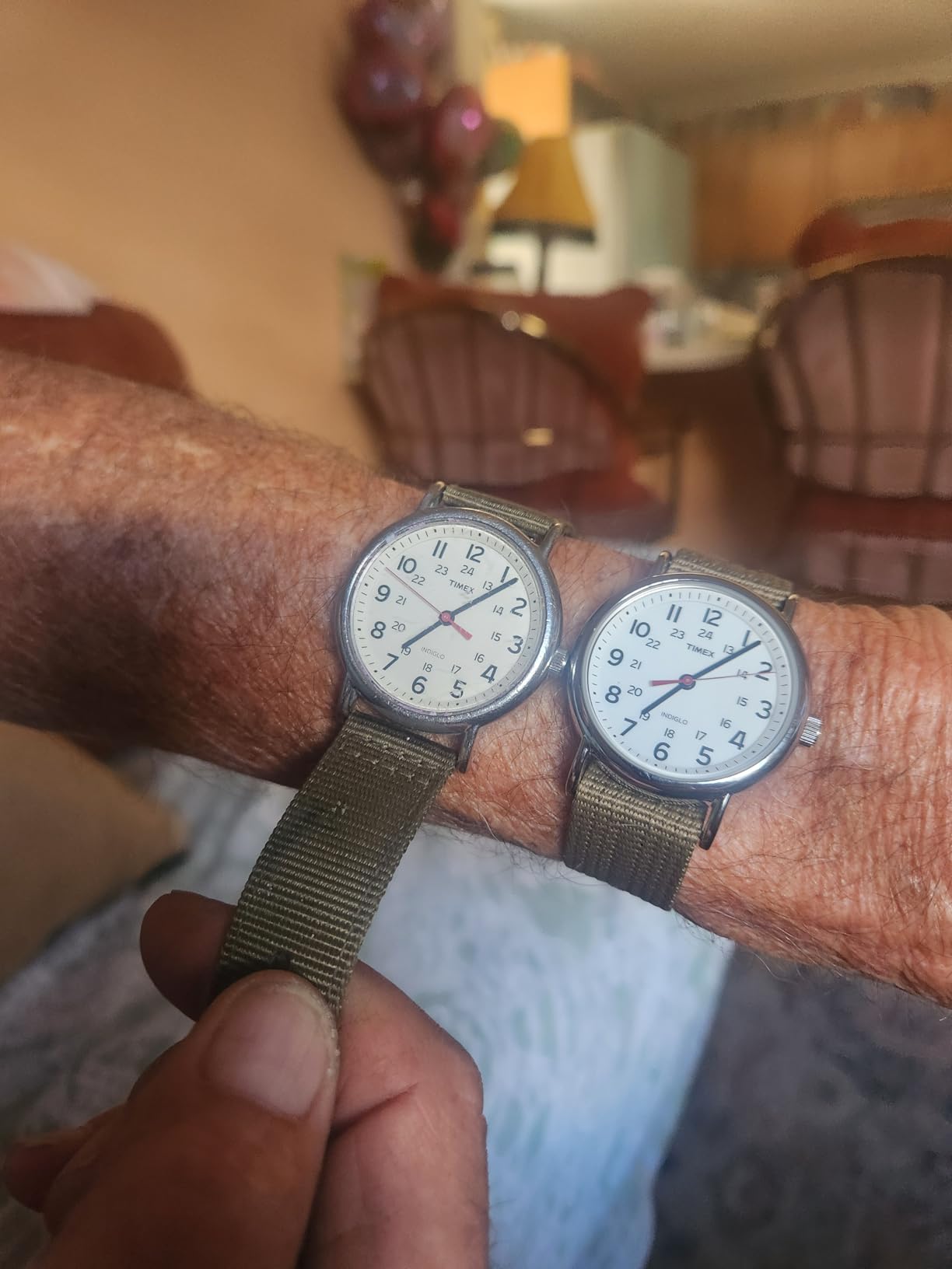 Timex Weekender 38mm Unisex Analog Watch with INDIGLO Backlight and Adjustable Nylon Fabric Slip Through Strap customer photo 1