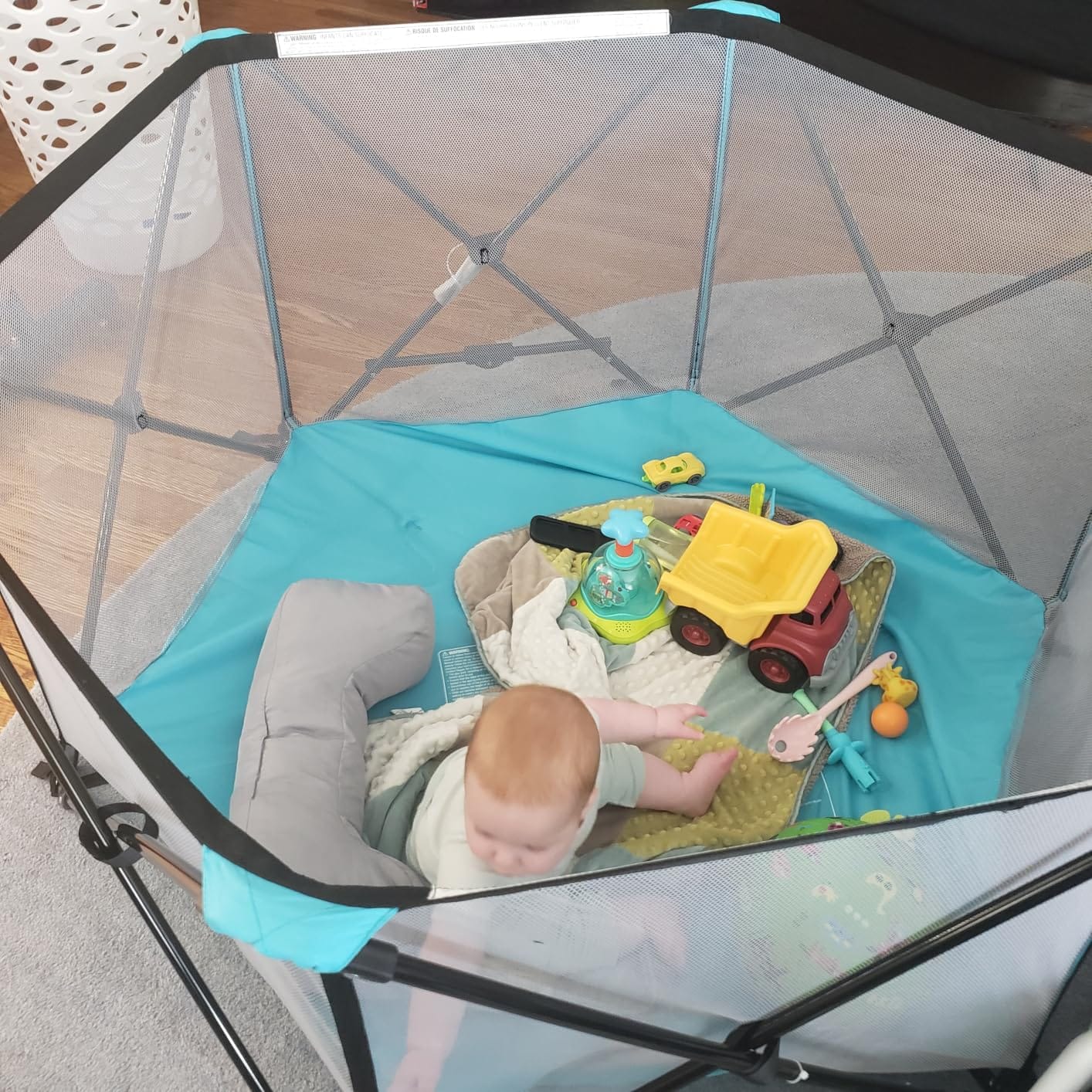 Regalo Safety My Play Portable Baby Playpen & Play Yard, Foldable 6-Panel Indoor Outdoor Playpen for Babies & Toddlers, Mesh Sides, Washable Fabric, 48