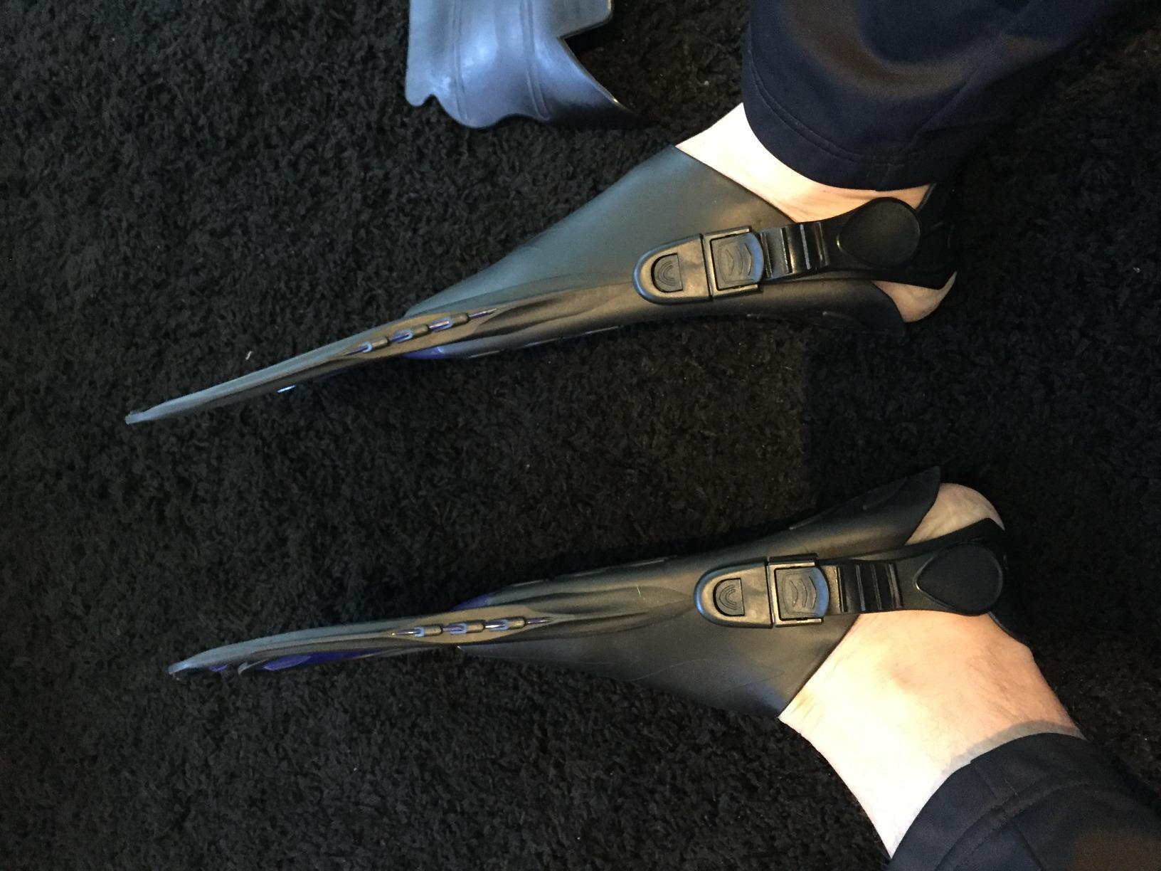 CAPAS Snorkel Fins, Travel Size Short Flippers for Snorkeling Swimming | Adjustable Open Heel Lightweight Scuba Diving Fins for Adult Men Women customer photo 1