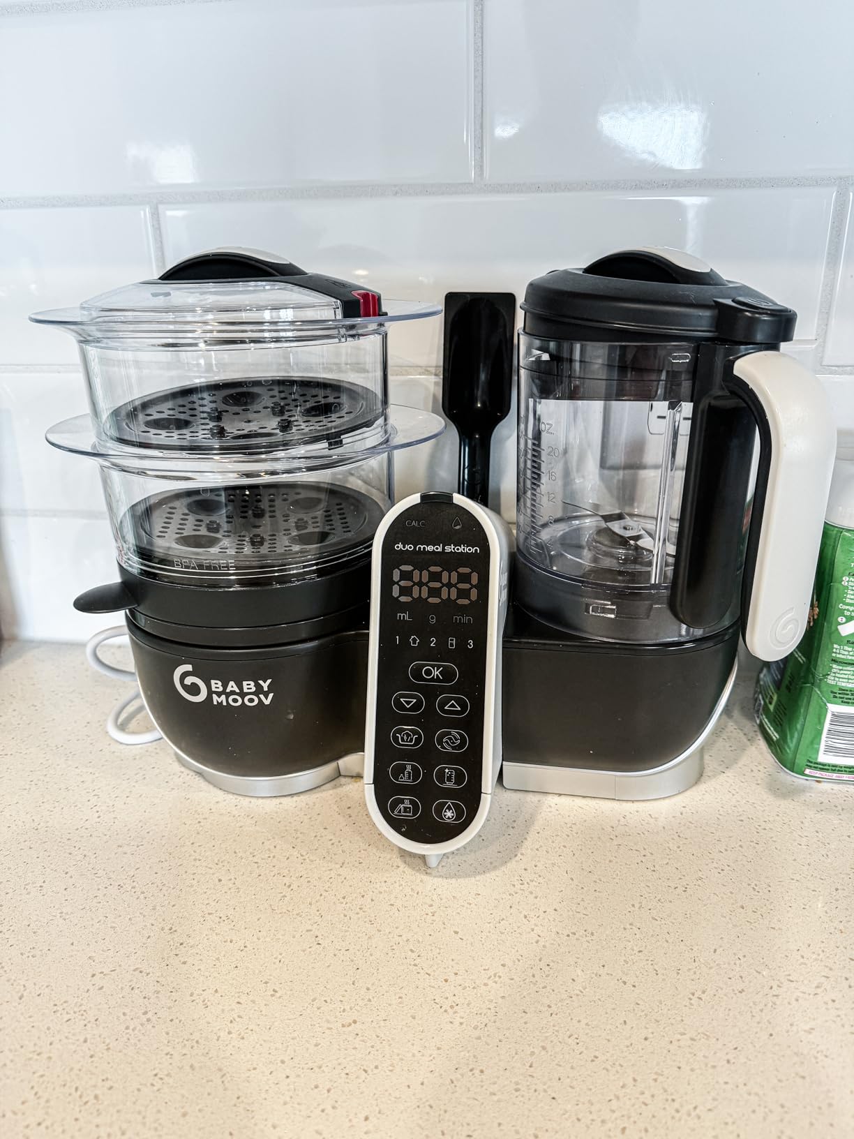 Babymoov Duo Meal Station: 6-in-1 Baby Food Maker | Steams, Blends, Warms, Defrosts, Sterilizes, and More | 74oz | LDC Control Panel | BPA-Free | Dishwasher Safe | Nutritionist Approved customer photo 1