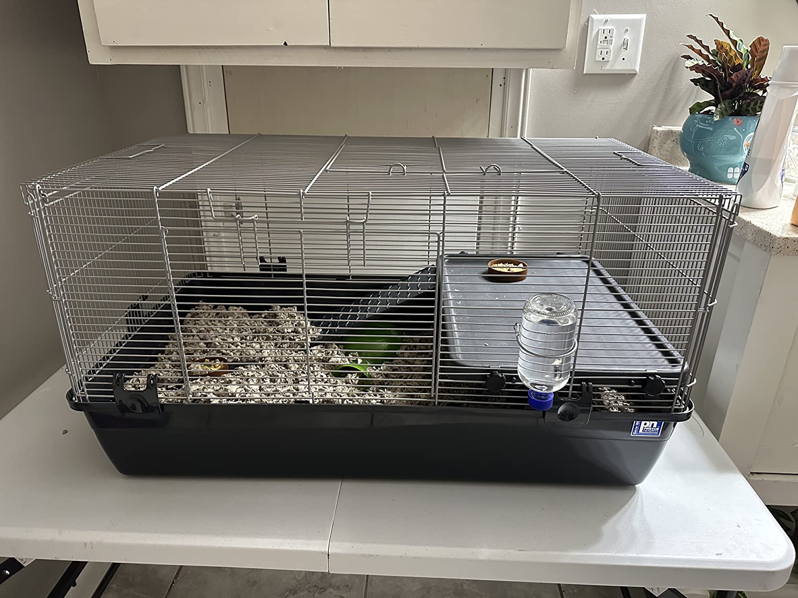 Prevue Pet Products Universal Small Animal Home - Small Animal Cage for Hamsters, Guinea Pigs, Ferrets, Dwarf Rabbits, Rats, Chinchillas, Hedgehogs, Indoor Use, Tight Wire Spacing - Gray customer photo 2