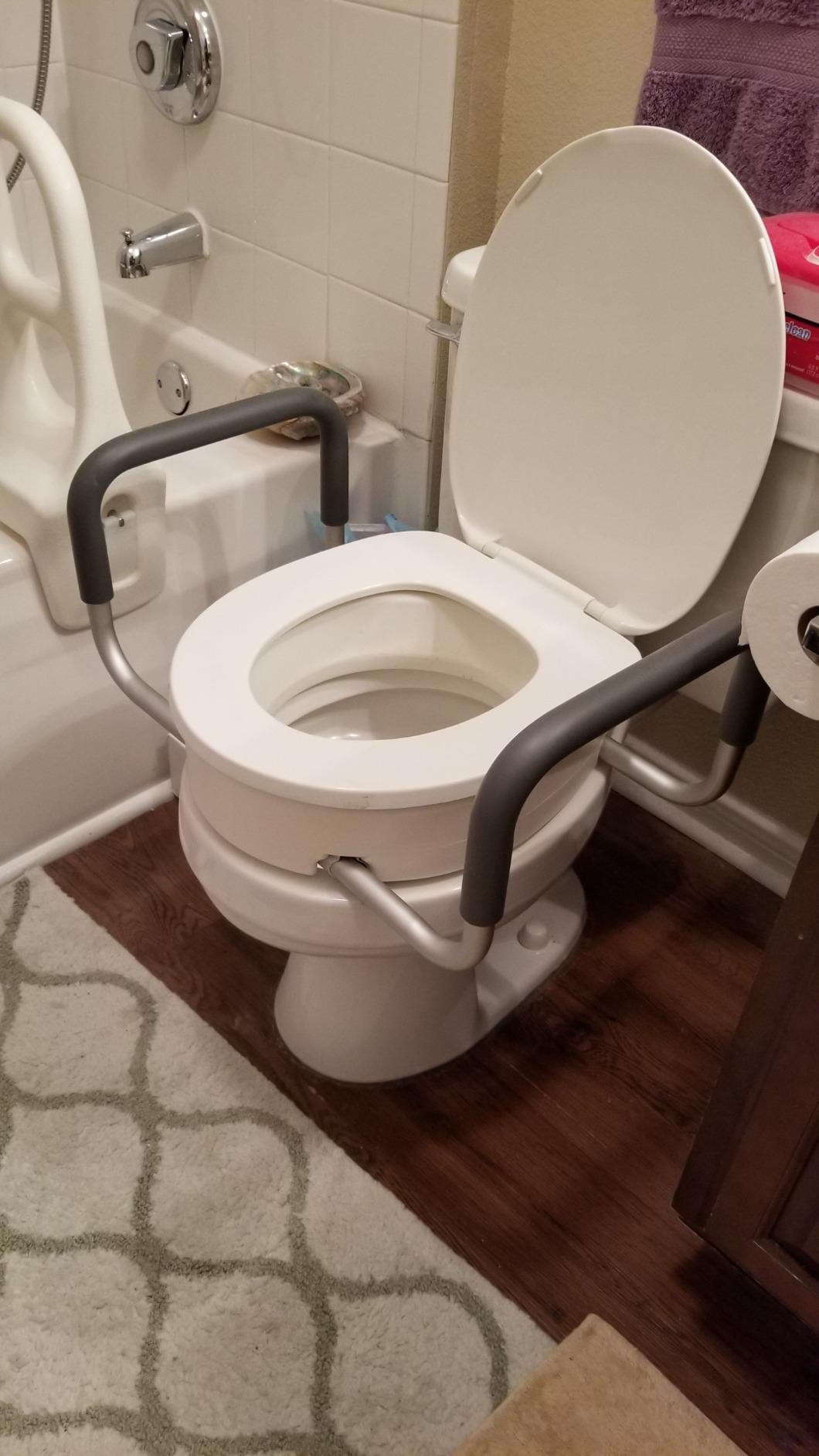 Vive Raised Toilet Seat Riser for Seniors (with Handles) - Handicap Rail customer photo 1