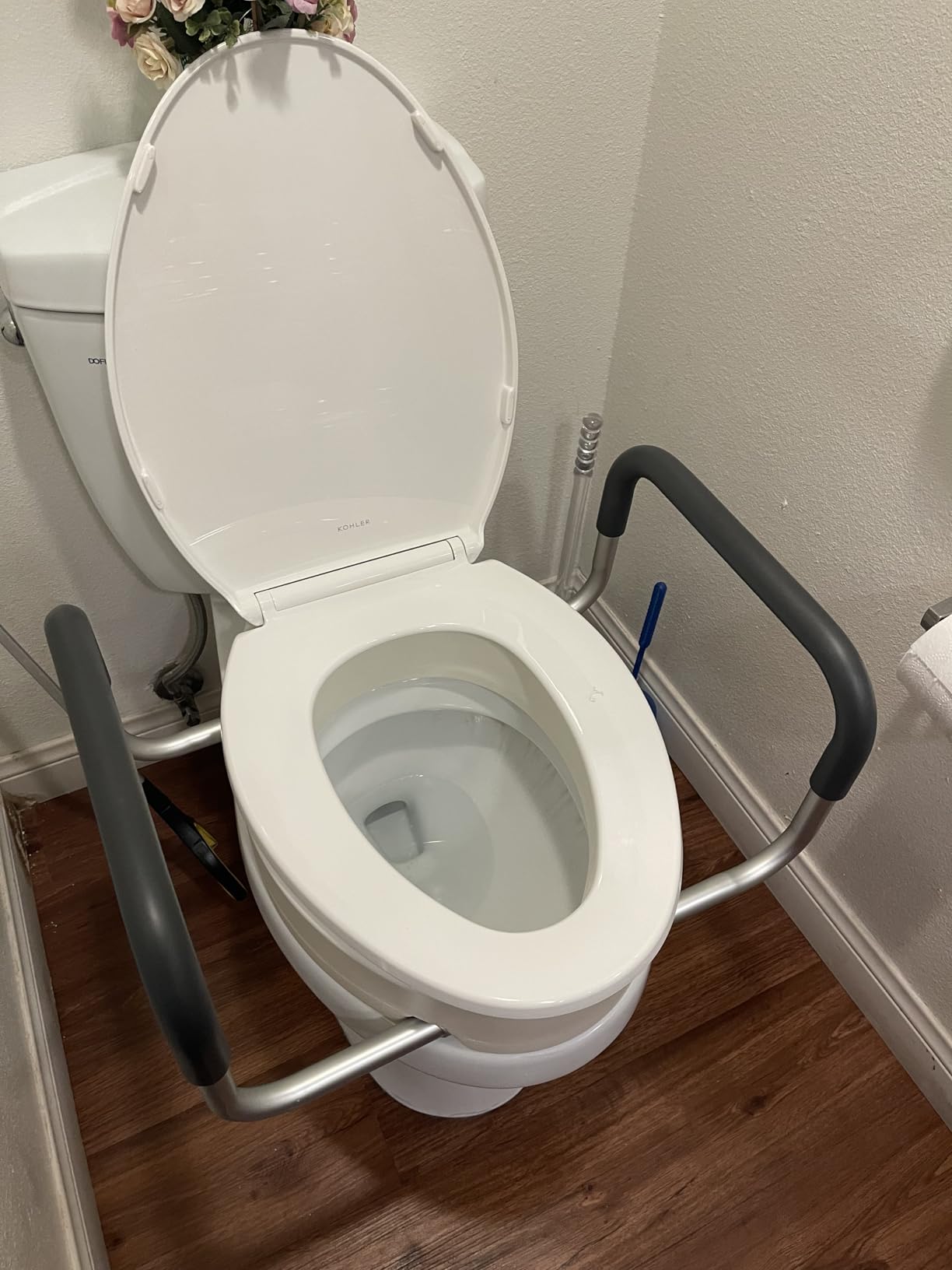 Vive Raised Toilet Seat Riser for Seniors (with Handles) - Handicap Rail customer photo 2