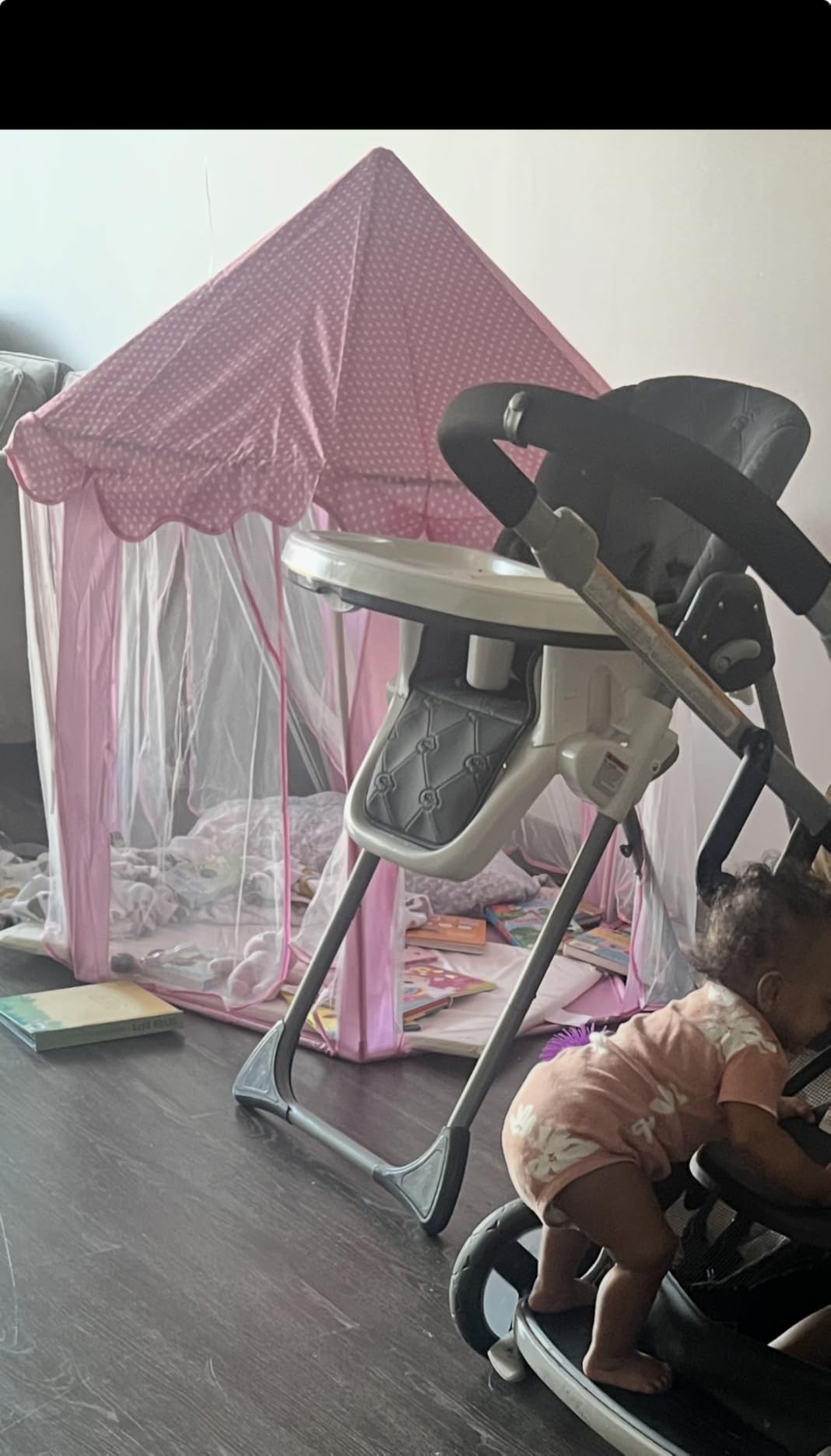 wilwolfer Princess Castle Play Tent for Girls Large Kids Play Tents Hexagon Playhouse with Star Lights Toys for Children Indoor Games (Pink) customer photo 2