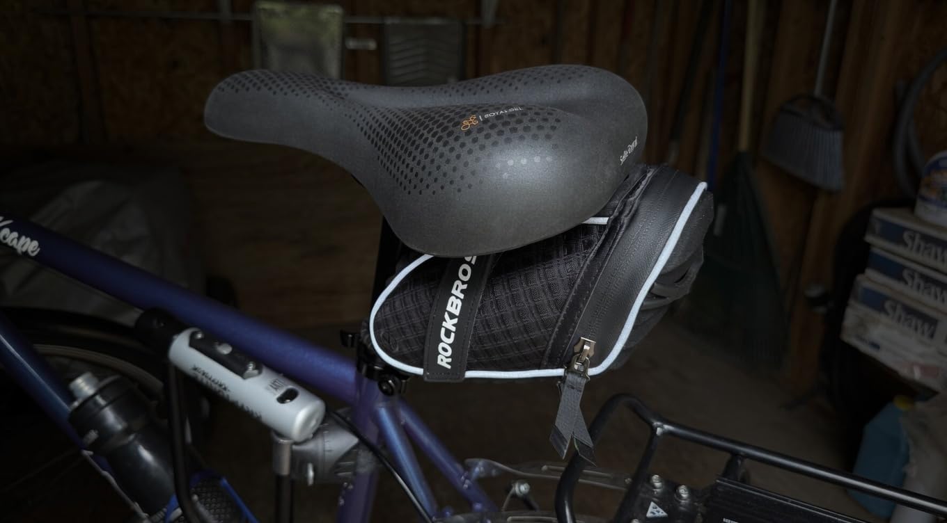ROCKBROS Bike Saddle Bag Under Seat Bicycle Seat Bag 3D Shell for MTB/Road | Waterproof Bike Seat Pack, Bike Seat Pouch for Cycling & Commuting, Durable Bicycle Storage Bag with Reflective Strip, Black customer photo 1