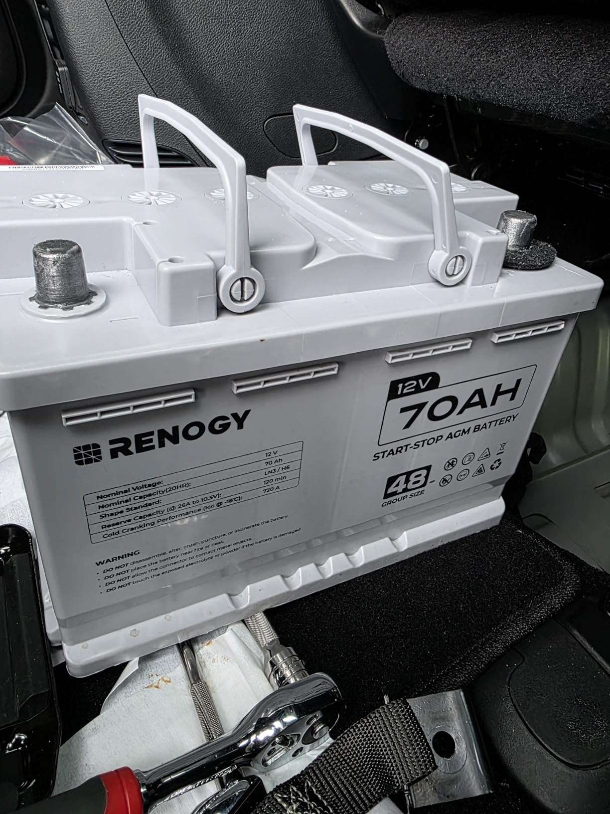 Renogy 12 Volt 200Ah Deep Cycle AGM Battery, Lead Acid Solar Battery | 3% Self-Discharge Rate, 2000A Max Discharge Current, Safe for RV, Camper, Cabin, Home Apliances, Marine and Off-Grid System customer photo 2