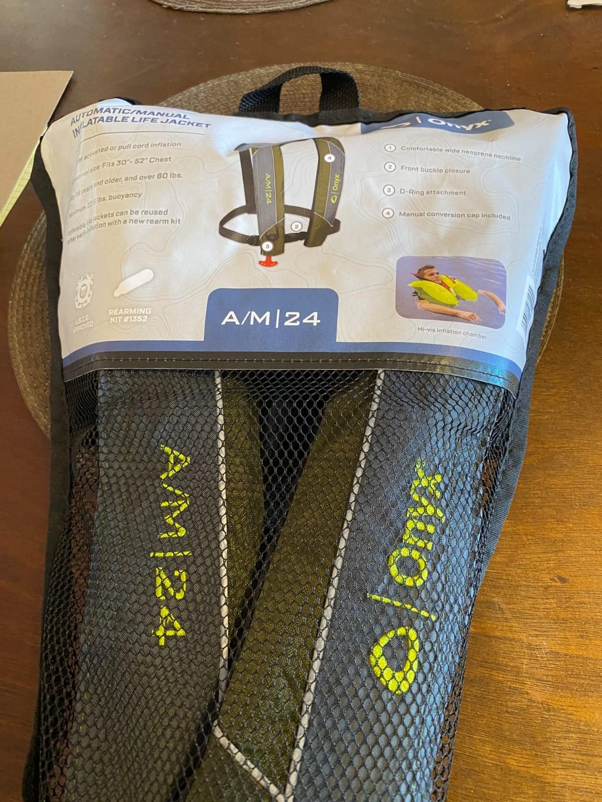Onyx A/M-24 Automatic/Manual Inflatable Life Jacket, U.S. Coast Guard Approved, Low Profile, Compact Design, Manual Convertible Inflation Option customer photo 1