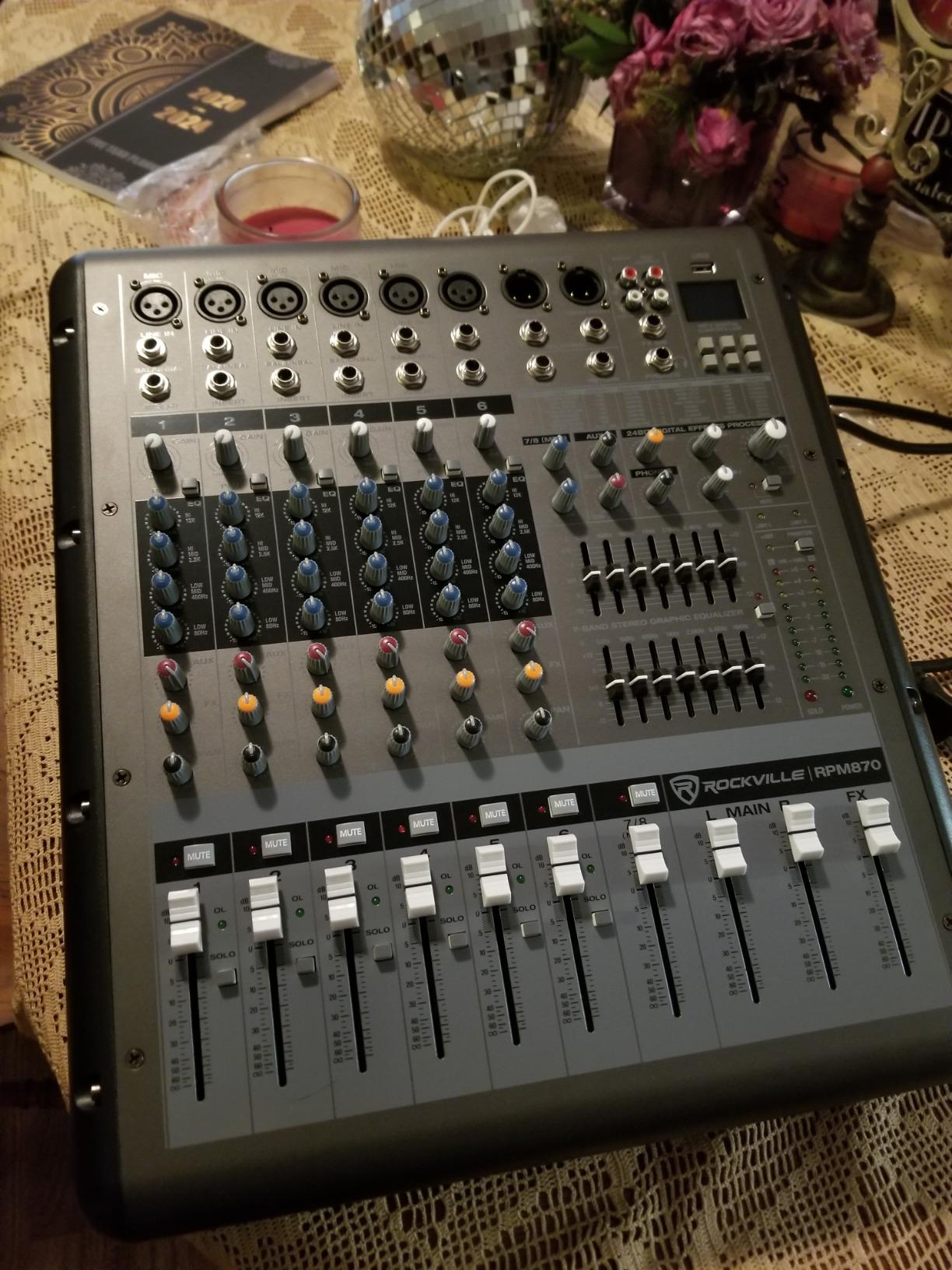Rockville RPM870 6000w Powered Mixer, 8 Channel, 6 XDR2 Mic Pres, USB, 24-Bit Effects, Bluetooth customer photo 2