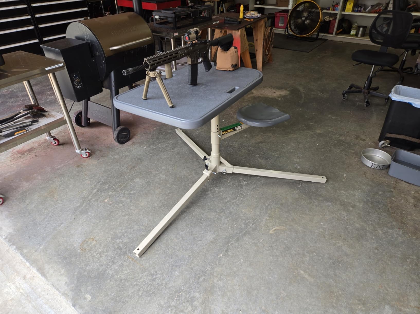 Caldwell Stable Table Shooting Bench, Collapsible Frame | Weatherproof Tabletop and Seat, Pivoting Seat, Ambidextrous, 275 LB Capacity customer photo 2