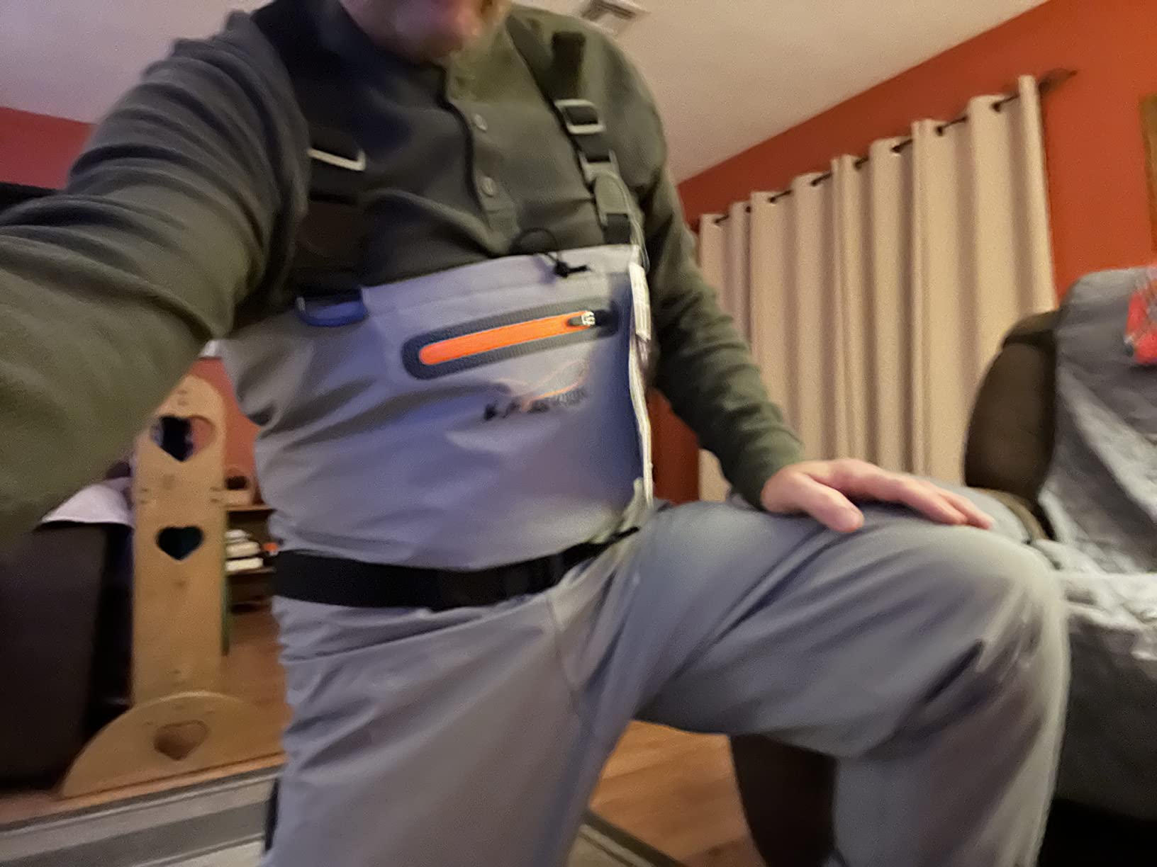 FROGG TOGGS Canyon II Waterproof Chest Fishing Waders, Stockingfoot | 4-ply nylon upper, double-taped neoprene booties, zippered chest pockets, adjustable Y-back suspenders, for men and women customer photo 2