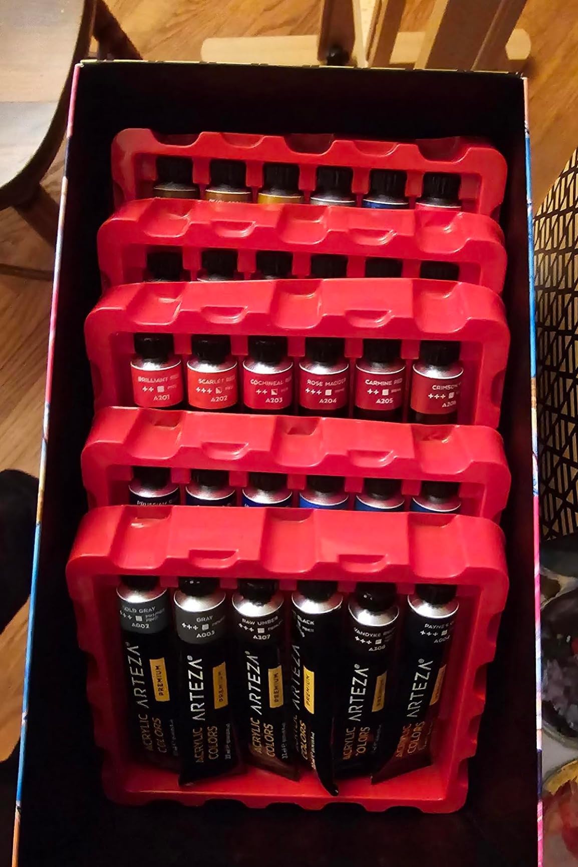 ARTEZA Acrylic Paint Set, 60 Colors, 22 ml Tubes, High-Viscosity with 5 Metallic Colors customer photo 2